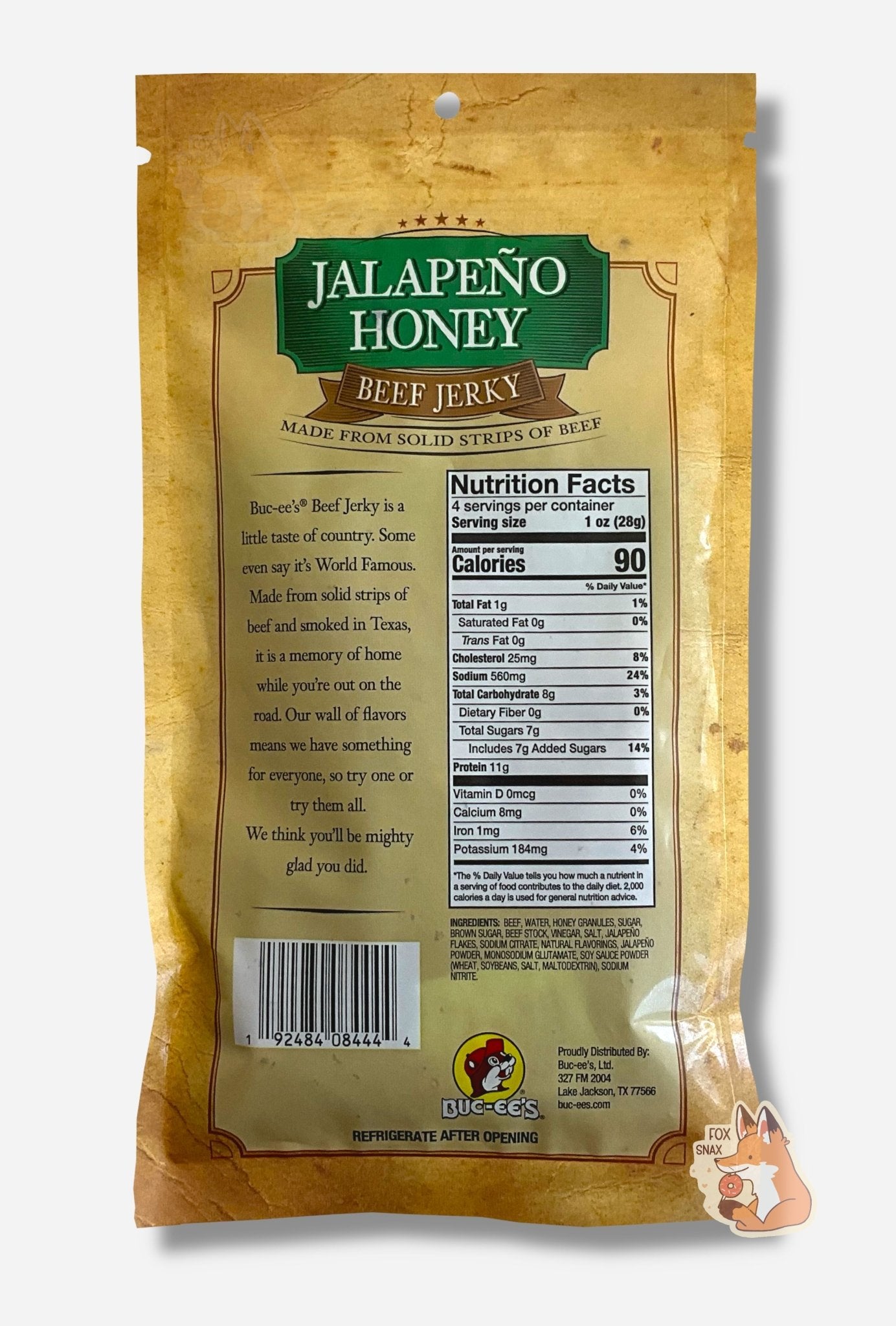 Buc - ee's Jalapeño Honey Beef Jerky - themonogram manor 