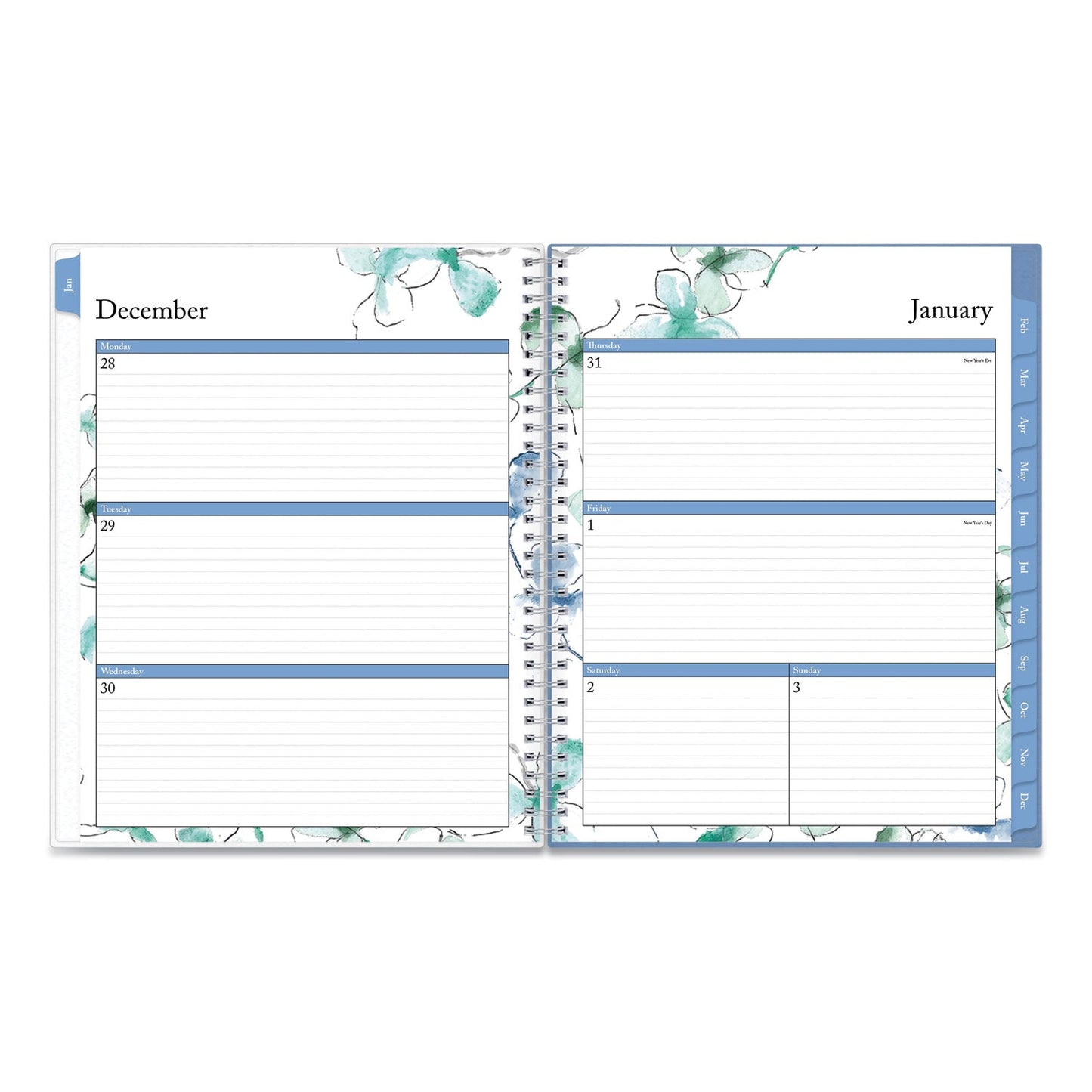 Blue Sky Lindley Weekly/Monthly Planner, Lindley Floral Artwork, 11 x 8.5, White/Blue/Green Cover, 12 - Month (Jan to Dec): 2023 - themonogram manor 