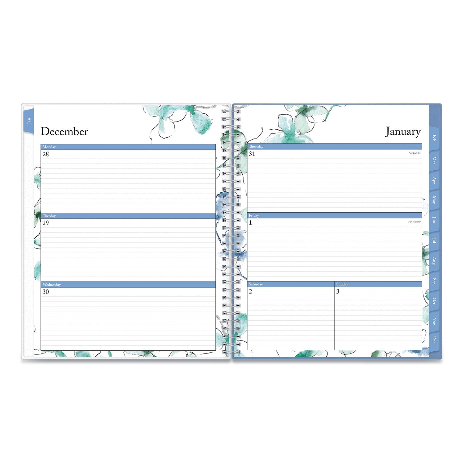Blue Sky Lindley Weekly/Monthly Planner, Lindley Floral Artwork, 11 x 8.5, White/Blue/Green Cover, 12 - Month (Jan to Dec): 2023 - themonogram manor 
