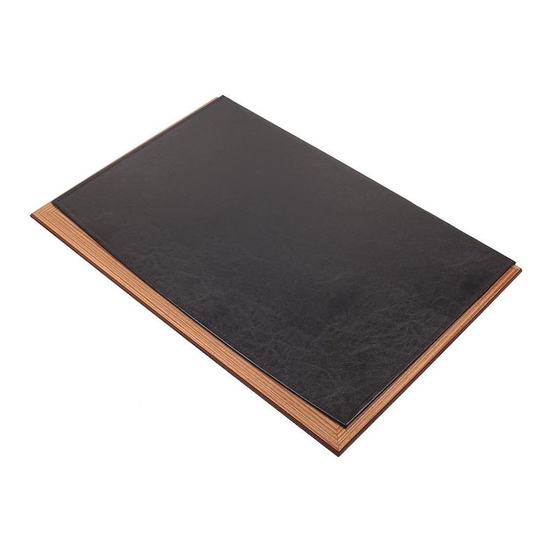 MOOG Leather Desk Pad With Wood Combination - themonogram manor 