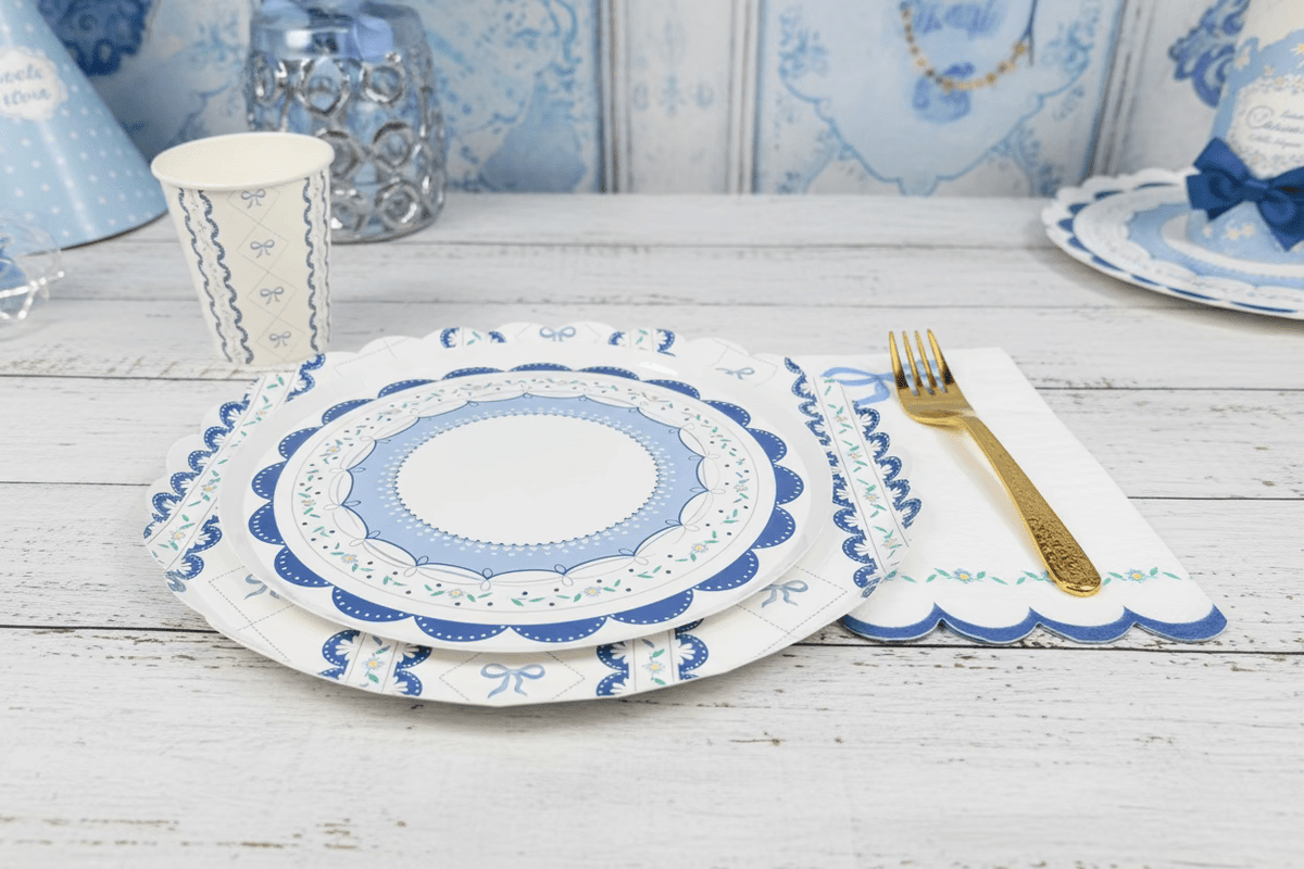 Blue Coquette Dessert Plates 8"(Set of 8) - themonogram manor 