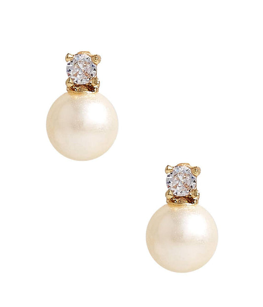 Carolyn- Small Rhinestone and Pearl Stud - Belle of the Ball - WS - themonogram manor 