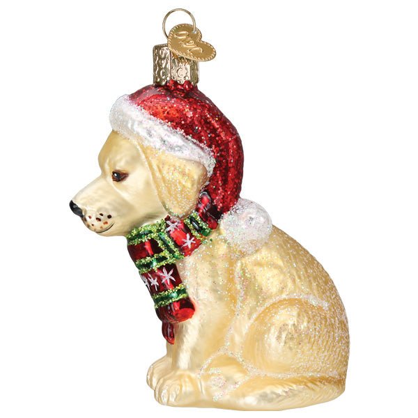 Holiday Yellow Labrador Puppy Ornament - themonogram manor 