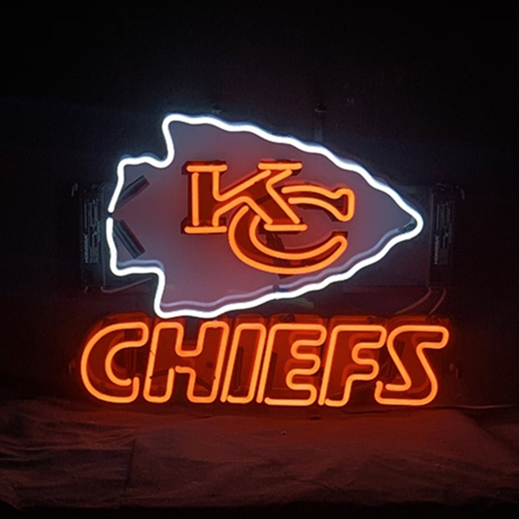KC Chiefs Logo with Acrylic Logo Neon Sign Light - themonogram manor 