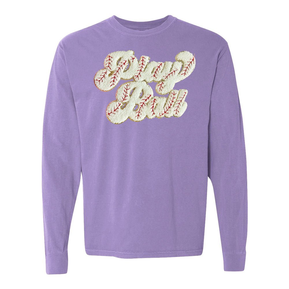 Play Ball Letter Patch Long Sleeve T-Shirt - themonogram manor 