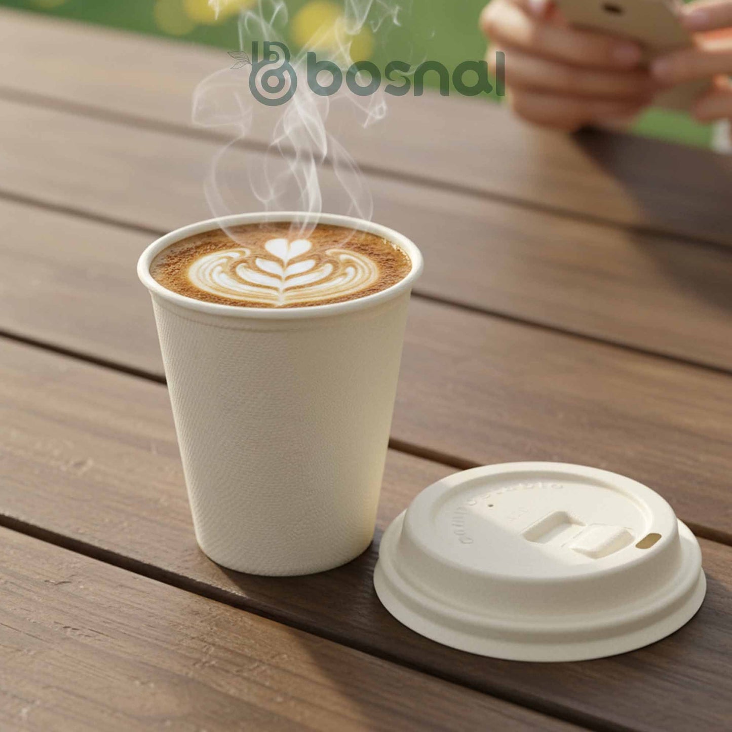 Bosnal - Sugarcane Bagasse Compostable Lids for 8 Oz Cups – Case of 20 (500 Pcs) - themonogram manor 