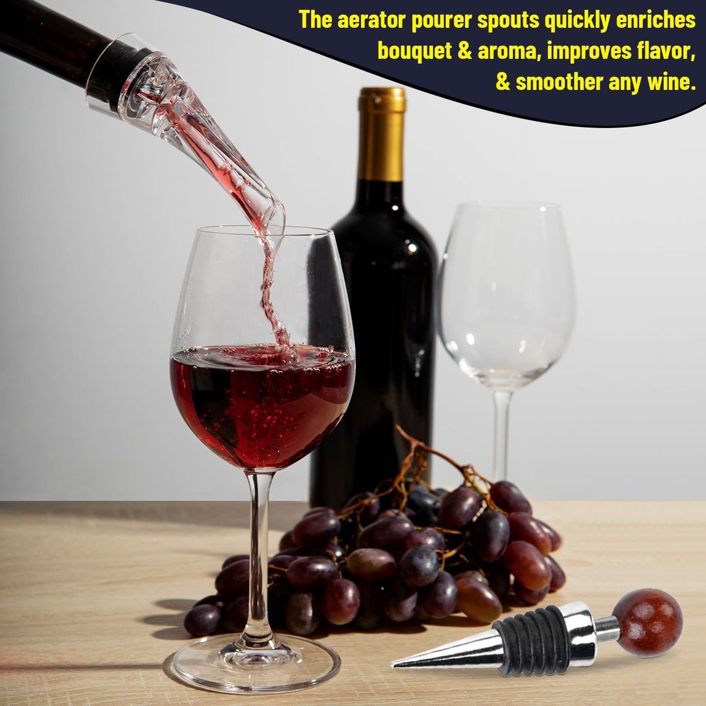 Ultimate Wine Accessories Set Featuring 3 in - 1 Multifunctional Waiters Corkscrew - themonogram manor 