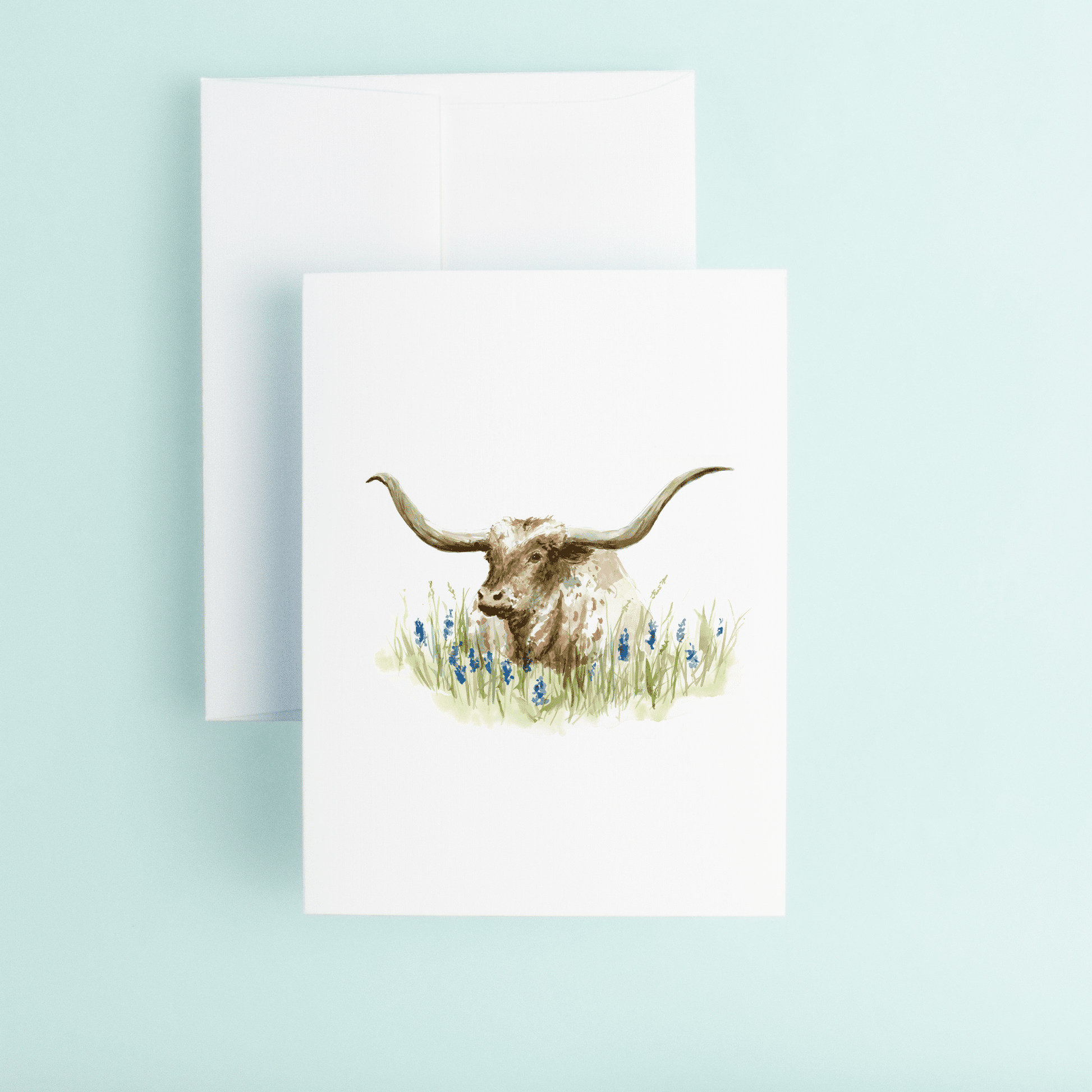 Longhorn In Bluebonnets - themonogram manor 