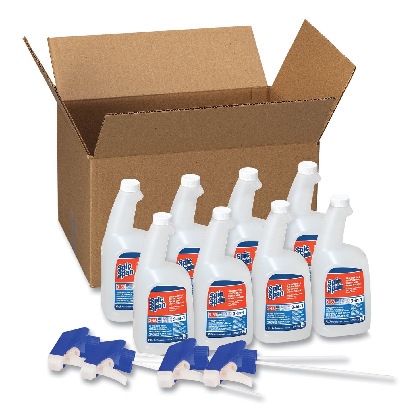 Spic and Span Disinfecting All - Purpose Spray and Glass Cleaner, Fresh Scent, 32 oz Spray Bottle, 8/Carton - themonogram manor 