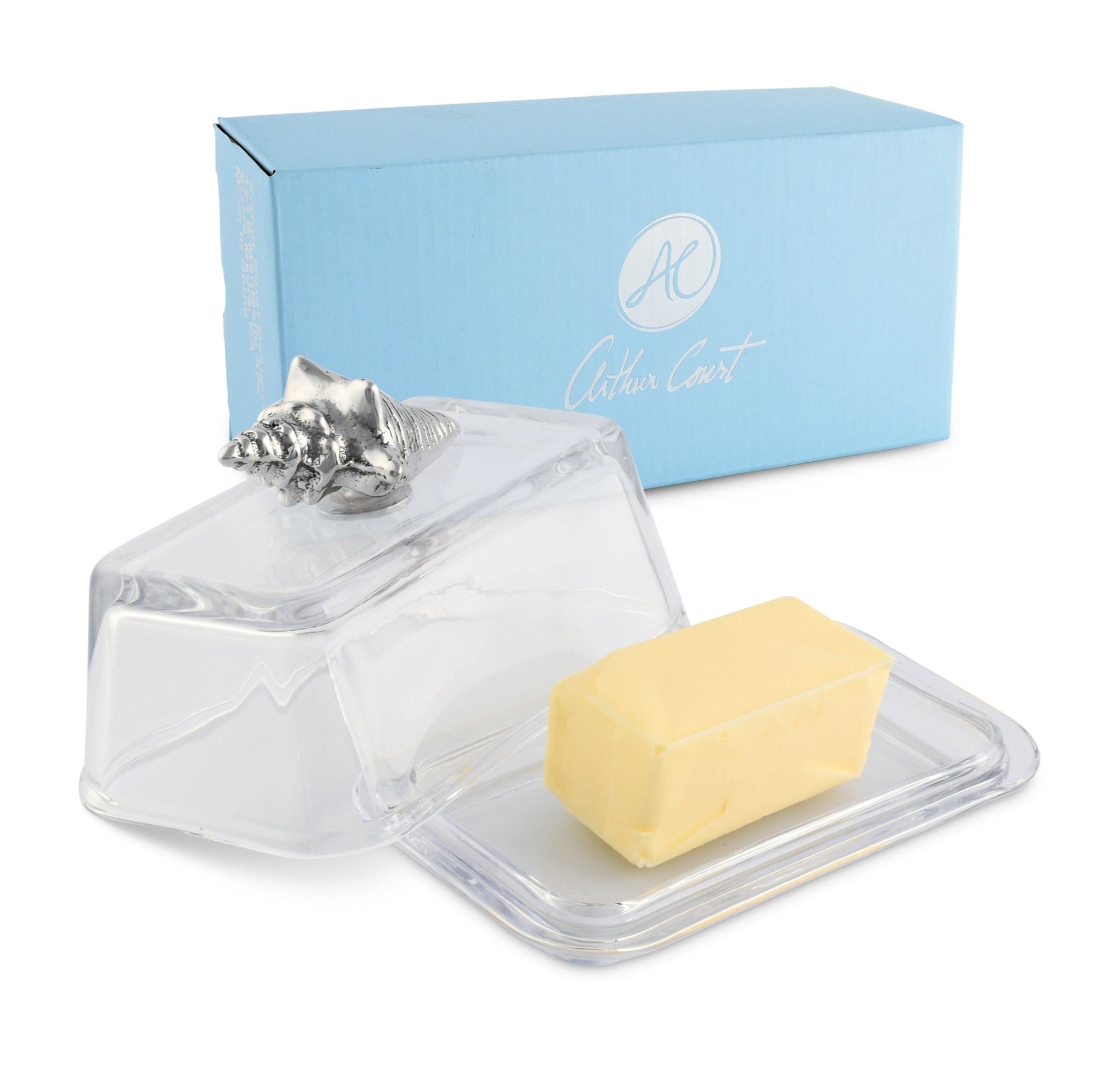 Glass Butter Dish - Shell - themonogram manor 