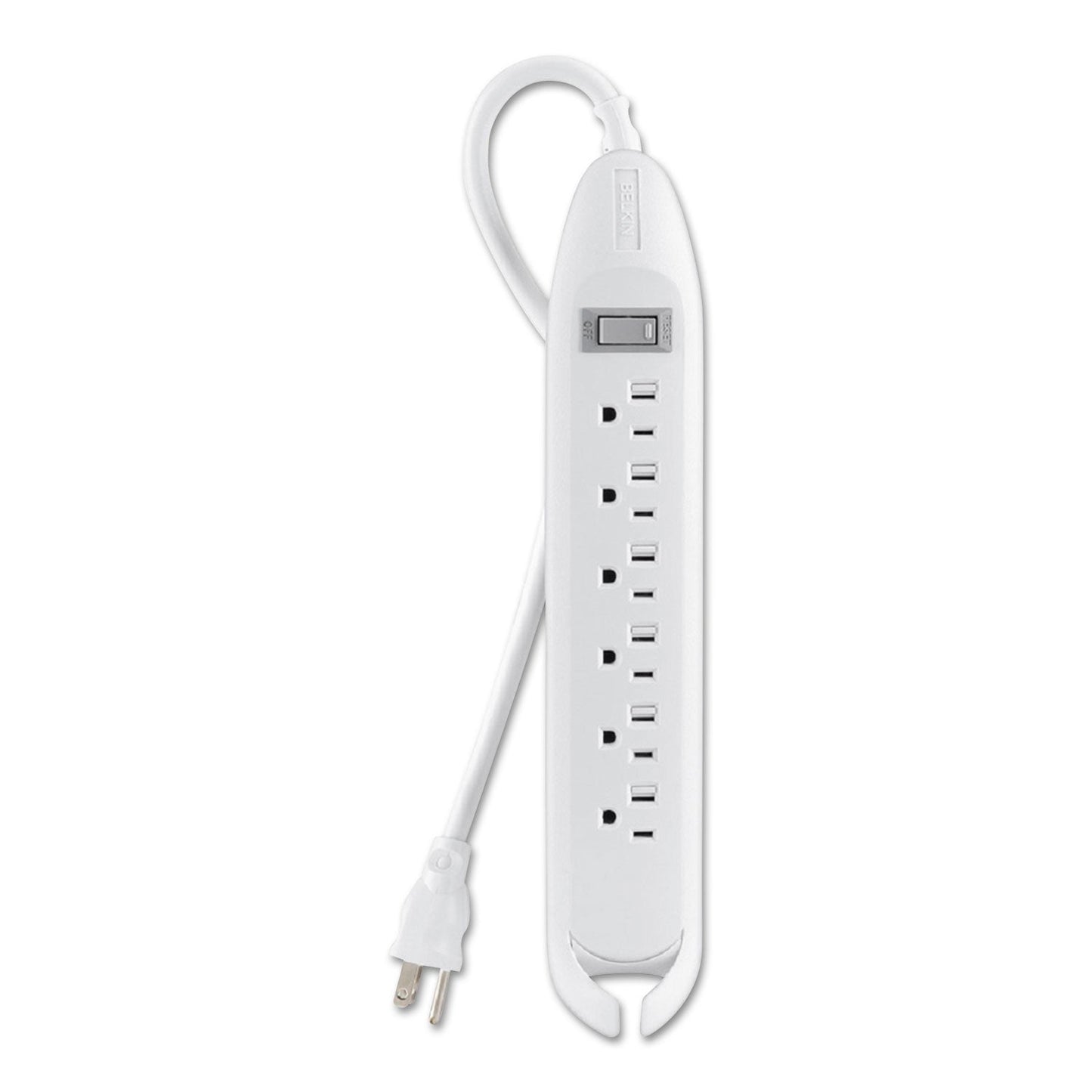 Belkin Power Strip, 6 Outlets, 12 ft Cord, White - themonogram manor 
