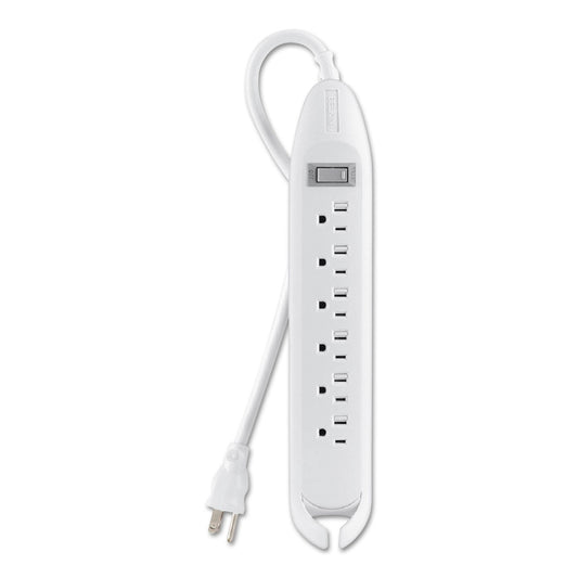 Belkin Power Strip, 6 Outlets, 12 ft Cord, White - themonogram manor 