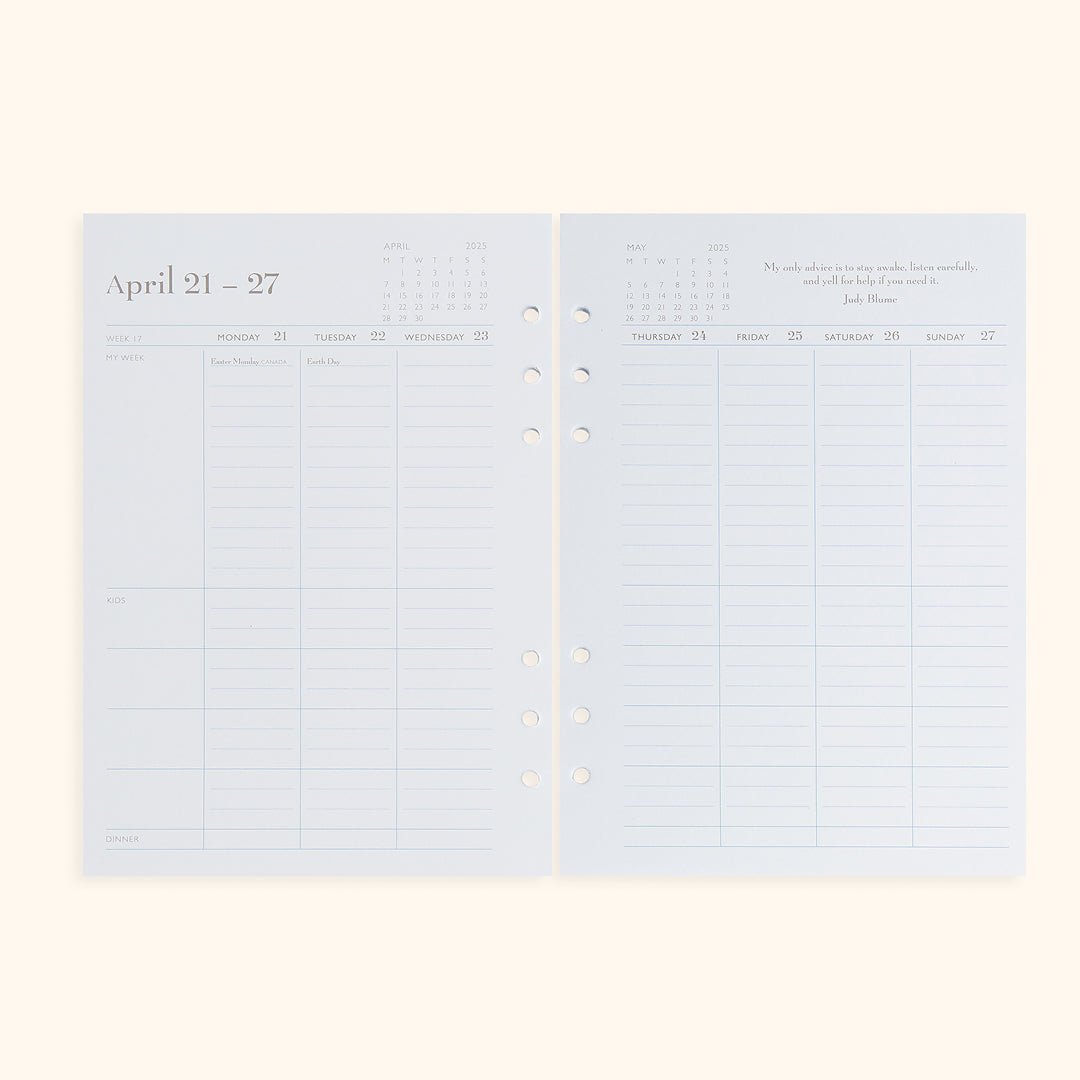 A5 Inserts for Weekly Planner Personal Portfolio 2026 - themonogram manor 