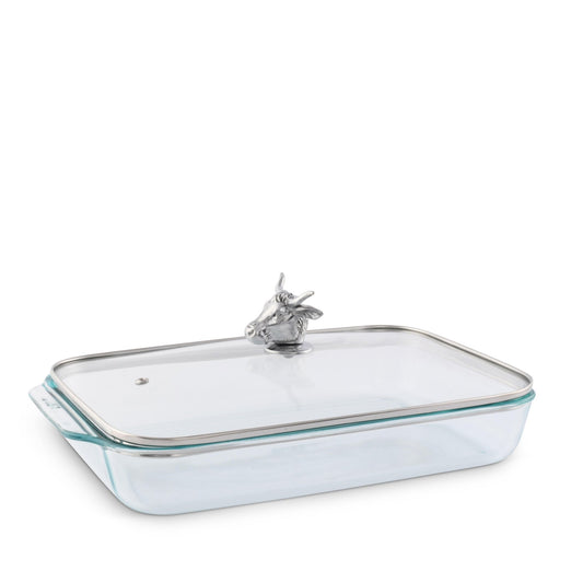 Bull / Steer Lid with Pyrex 3 quart Baking Dish - themonogram manor 