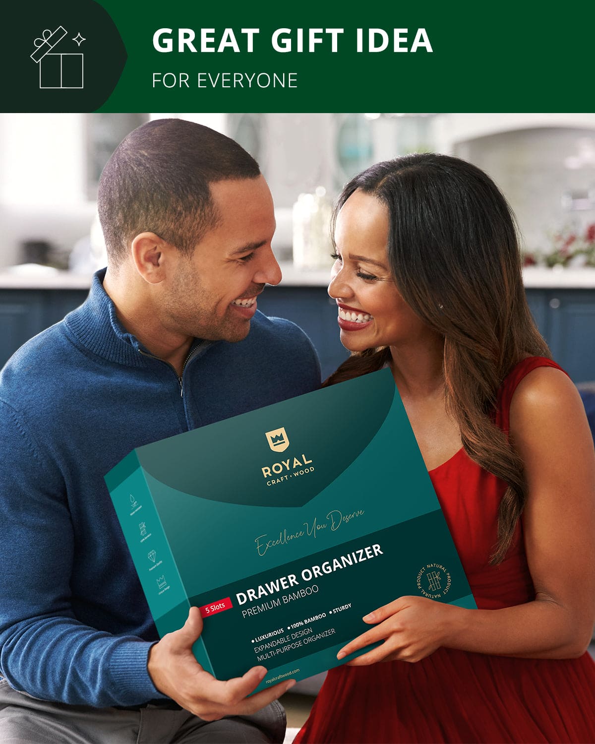 Utensil Drawer Organizer, Gray (5 Slots) - themonogram manor 