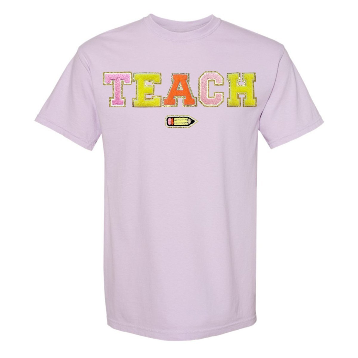 Teach Pencil Letter Patch T-Shirt - themonogram manor 