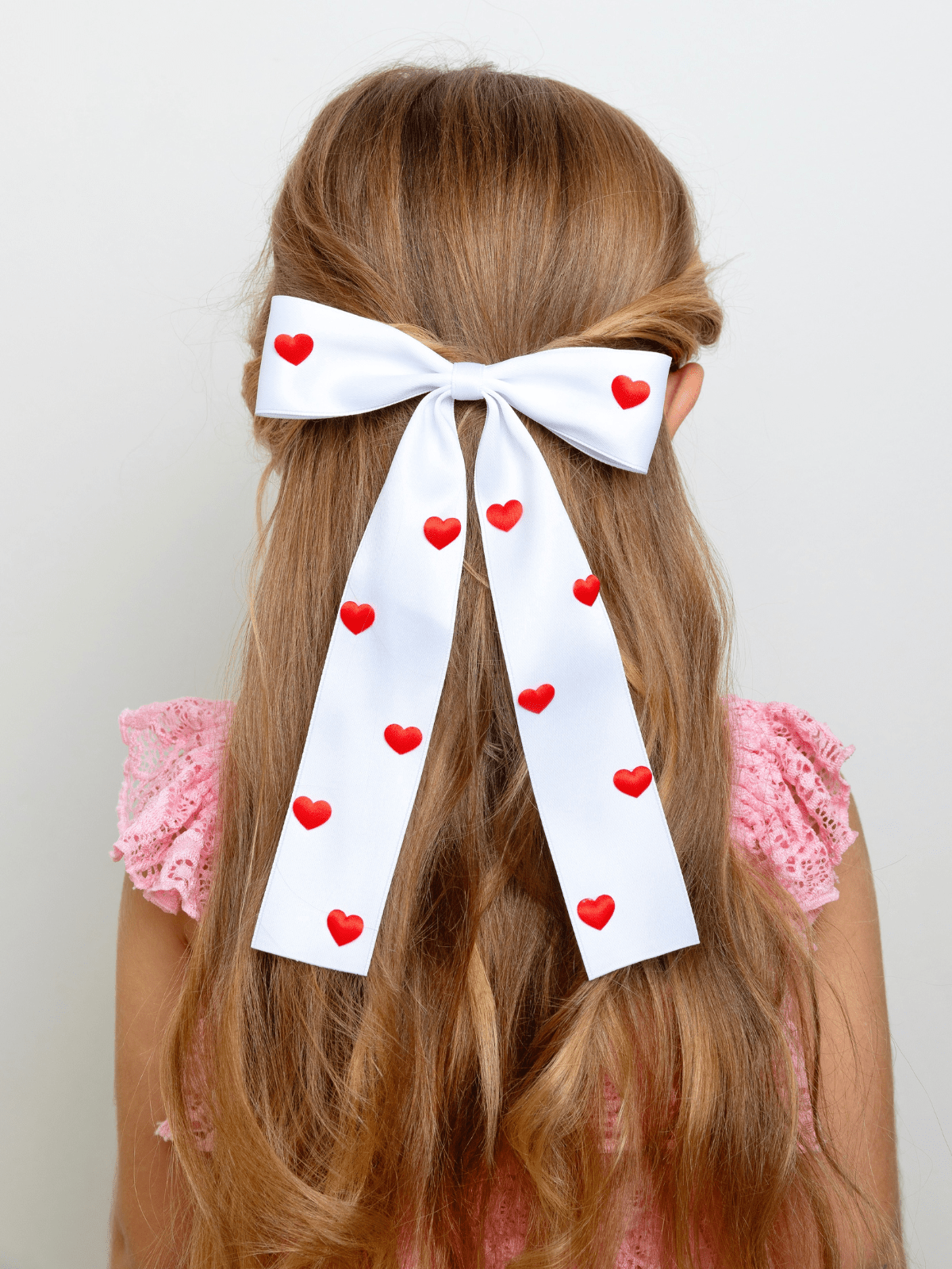 Sweet Hearts Red & White Bow Clip - themonogram manor 