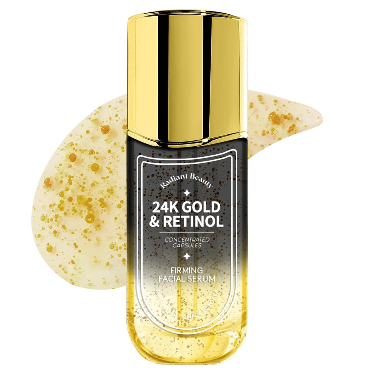 24K Gold & Retinol Firming Serum - Moisturizing, & Protecting - Reduces Dark Spots & Wrinkles - Dermatologist Tested, Korean Skin Care - 1.69 FL.OZ. - themonogram manor 