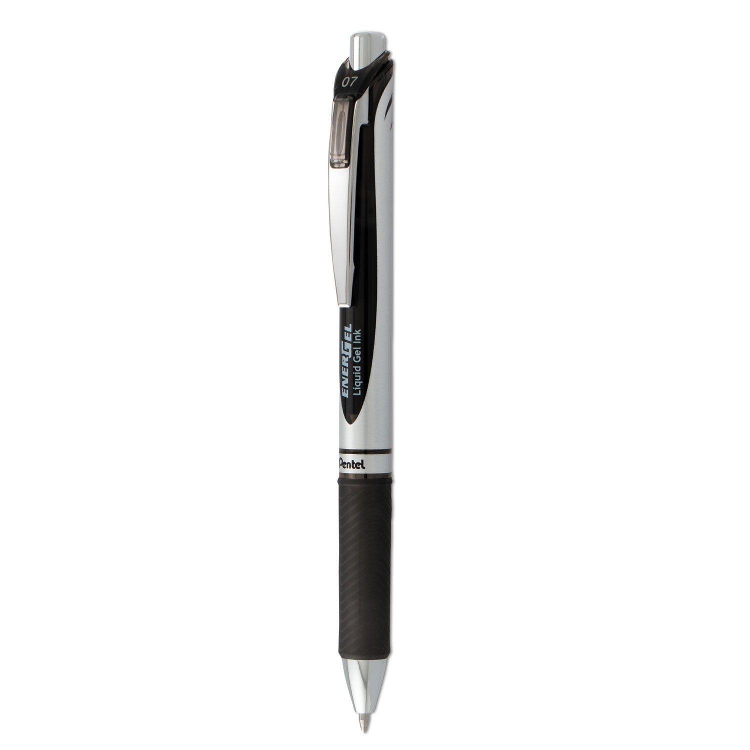 Pentel EnerGel RTX Gel Pen, Retractable, Medium 0.7 mm, Black Ink, Black/Gray Barrel - themonogram manor 