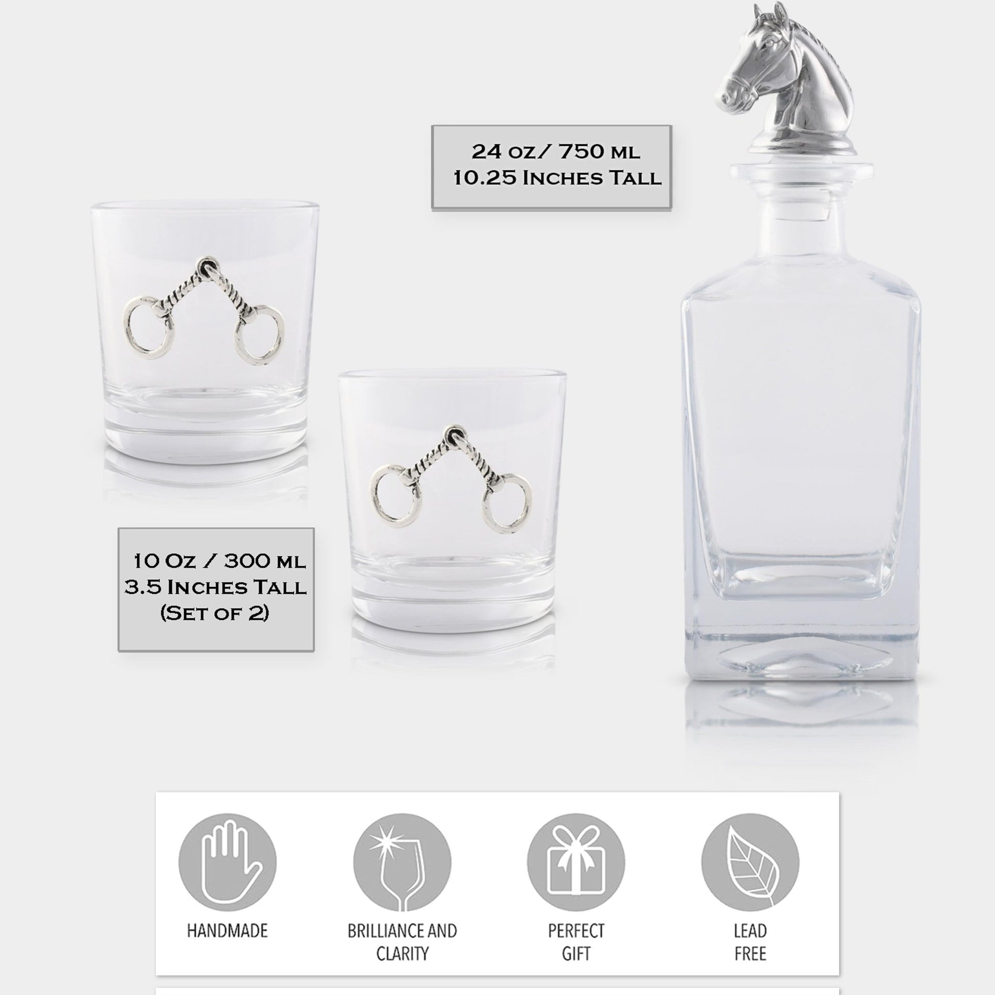 Equestrian Decanter Set with Glasses - themonogram manor 