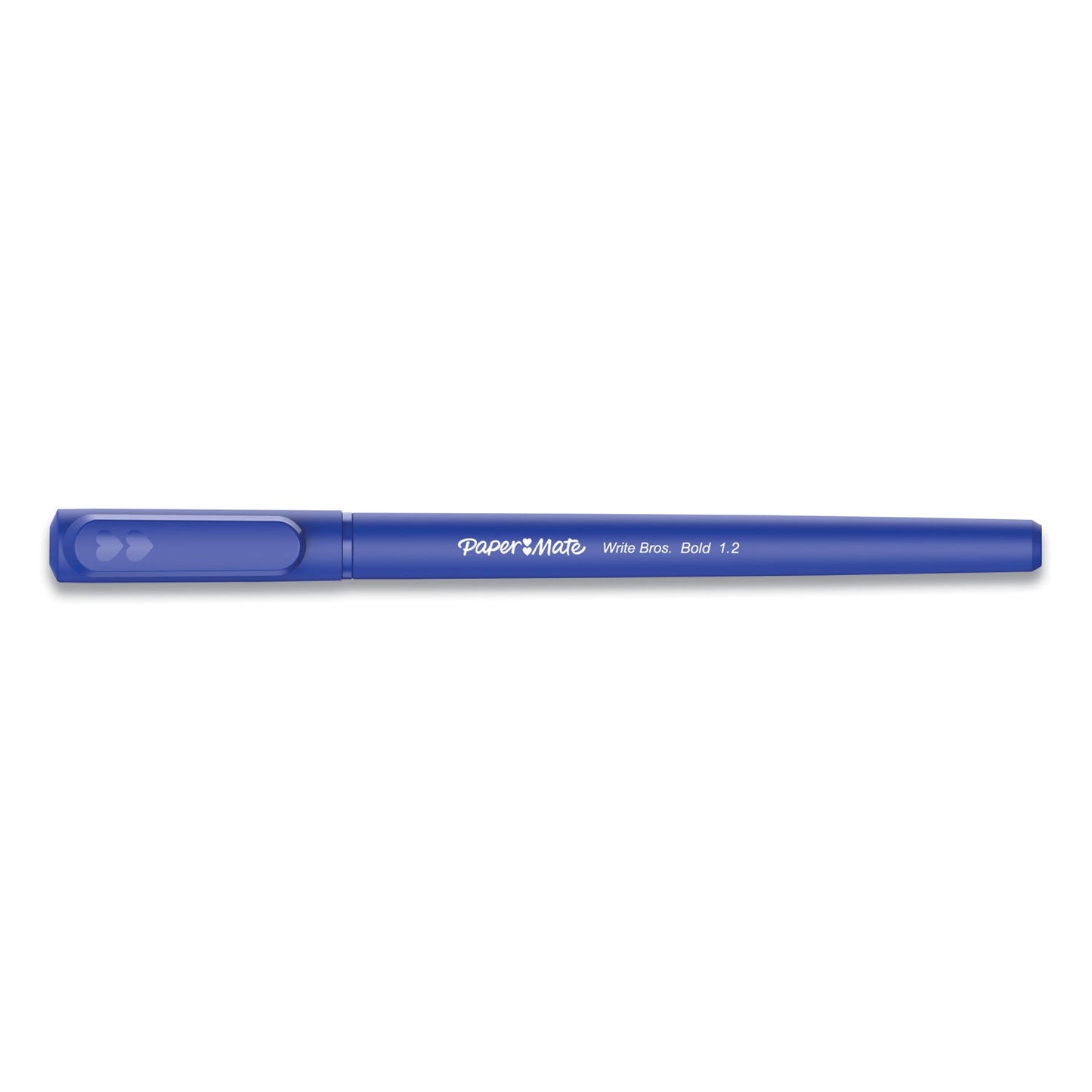 Paper Mate Write Bros. Ballpoint Pen, Stick, Bold 1.2 mm, Blue Ink, Blue Barrel, Dozen - themonogram manor 