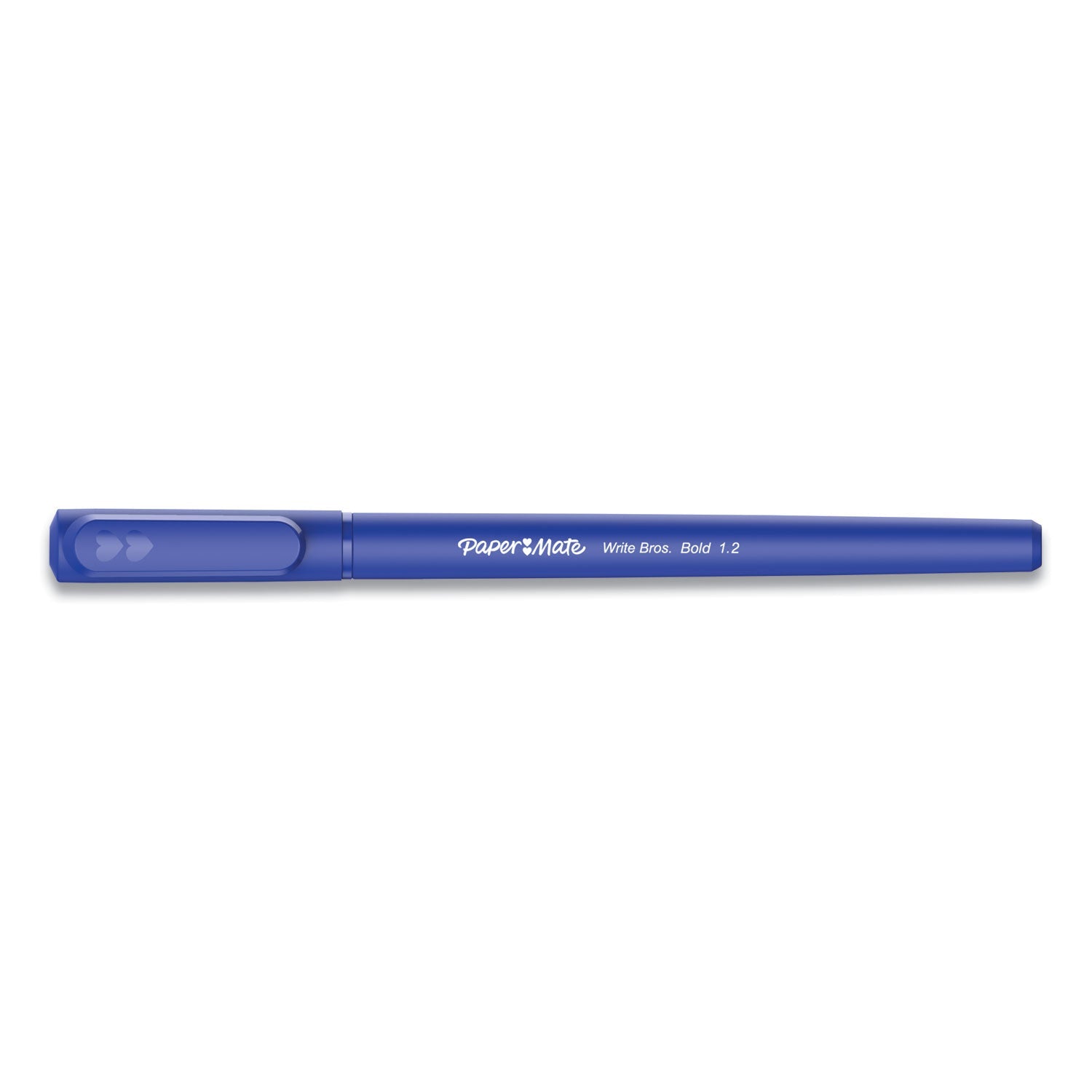 Paper Mate Write Bros. Ballpoint Pen, Stick, Bold 1.2 mm, Blue Ink, Blue Barrel, Dozen - themonogram manor 