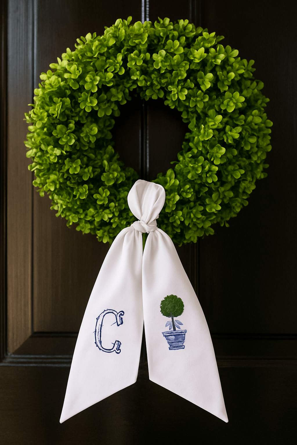 Custom Wreath Sash - themonogram manor 
