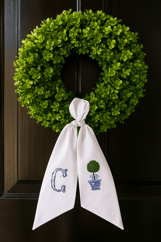 Custom Wreath Sash - themonogram manor 