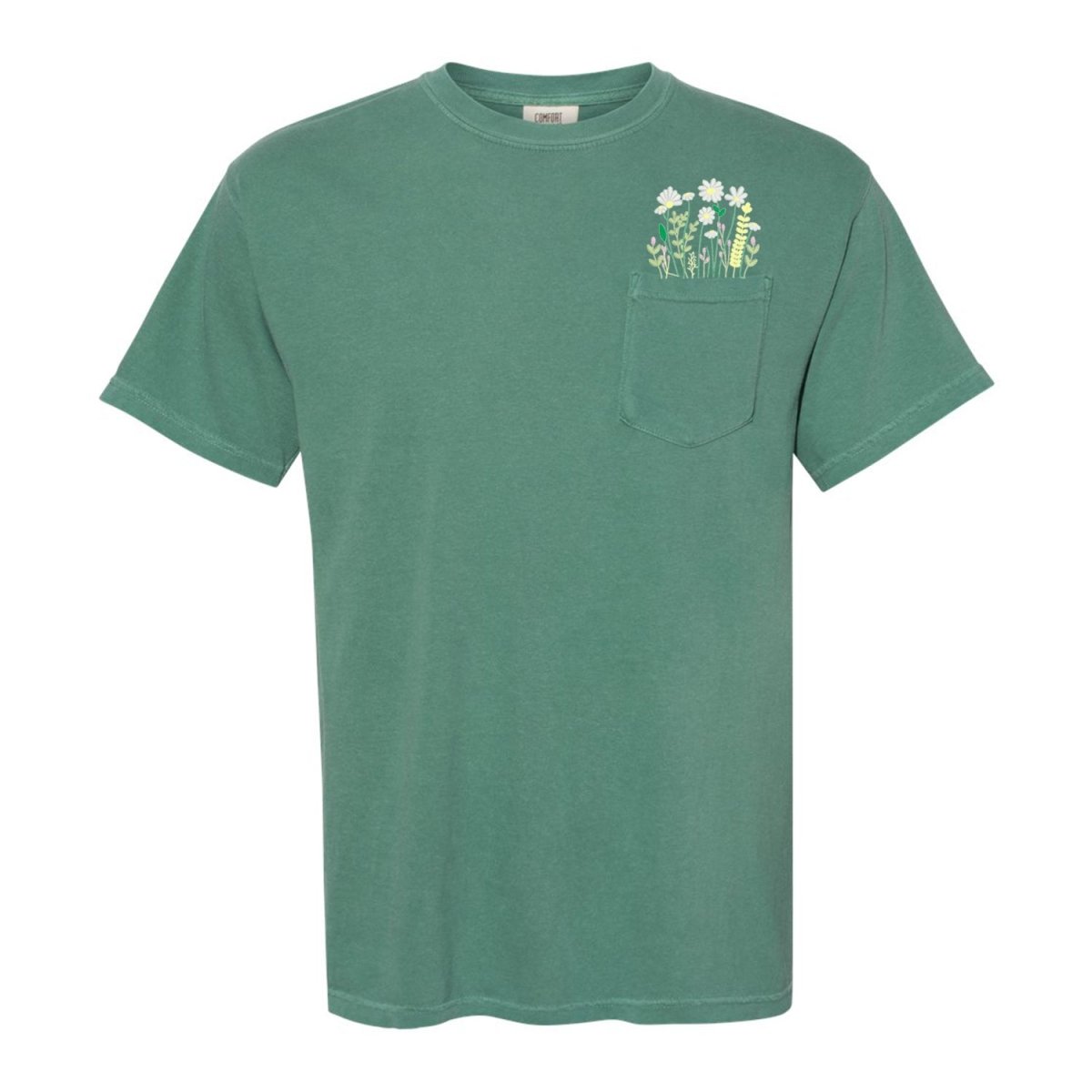 Embroidered 'Floral Pocket' Pocket T-Shirt - themonogram manor 