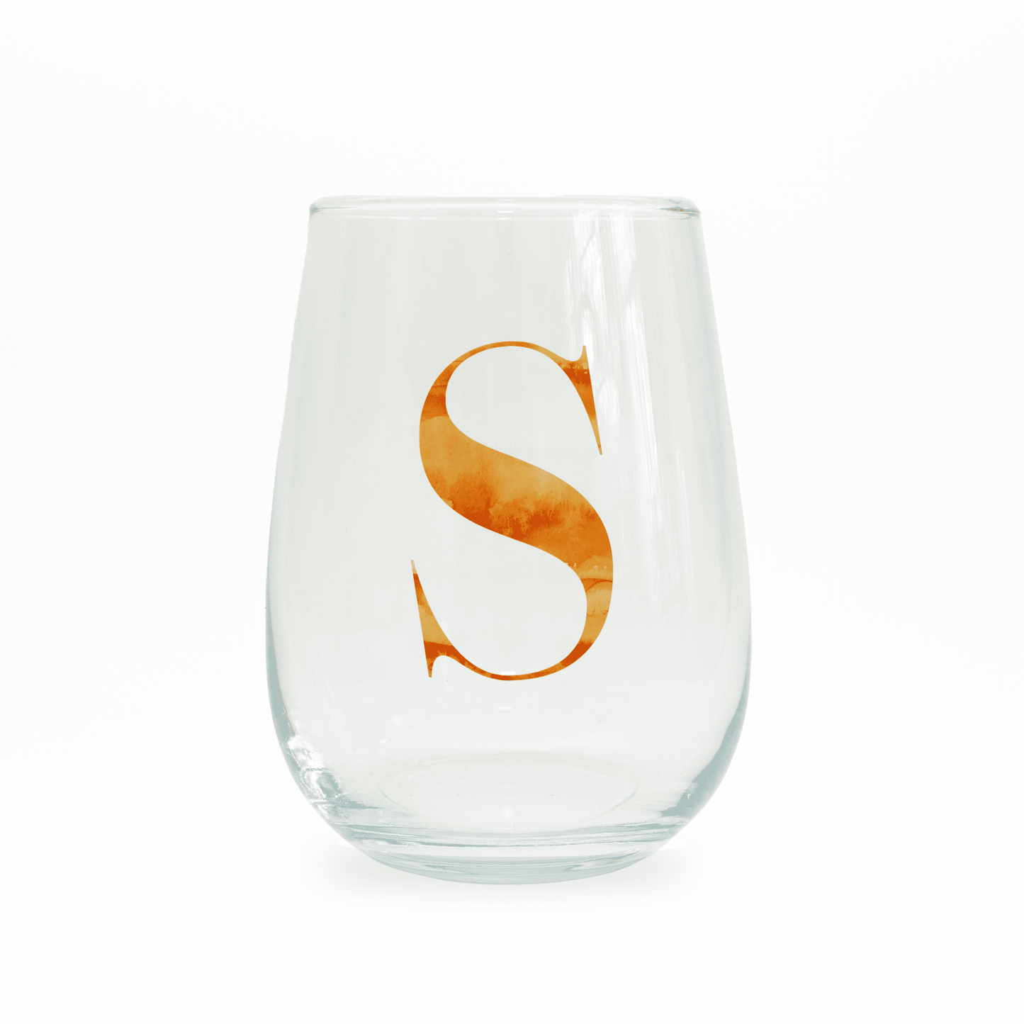S Monogram Stemless Wine Glass - themonogram manor 
