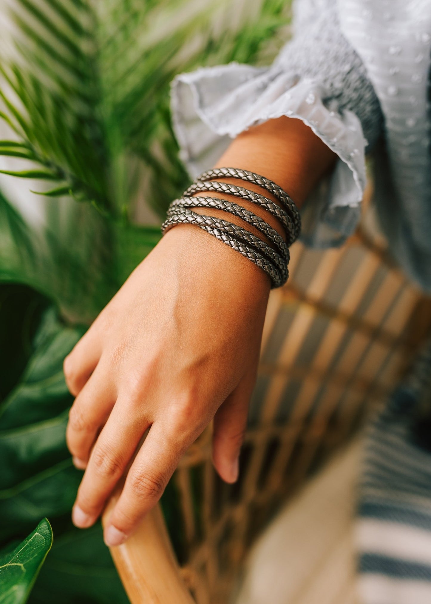 Pewter Braided Bracelet - themonogram manor 