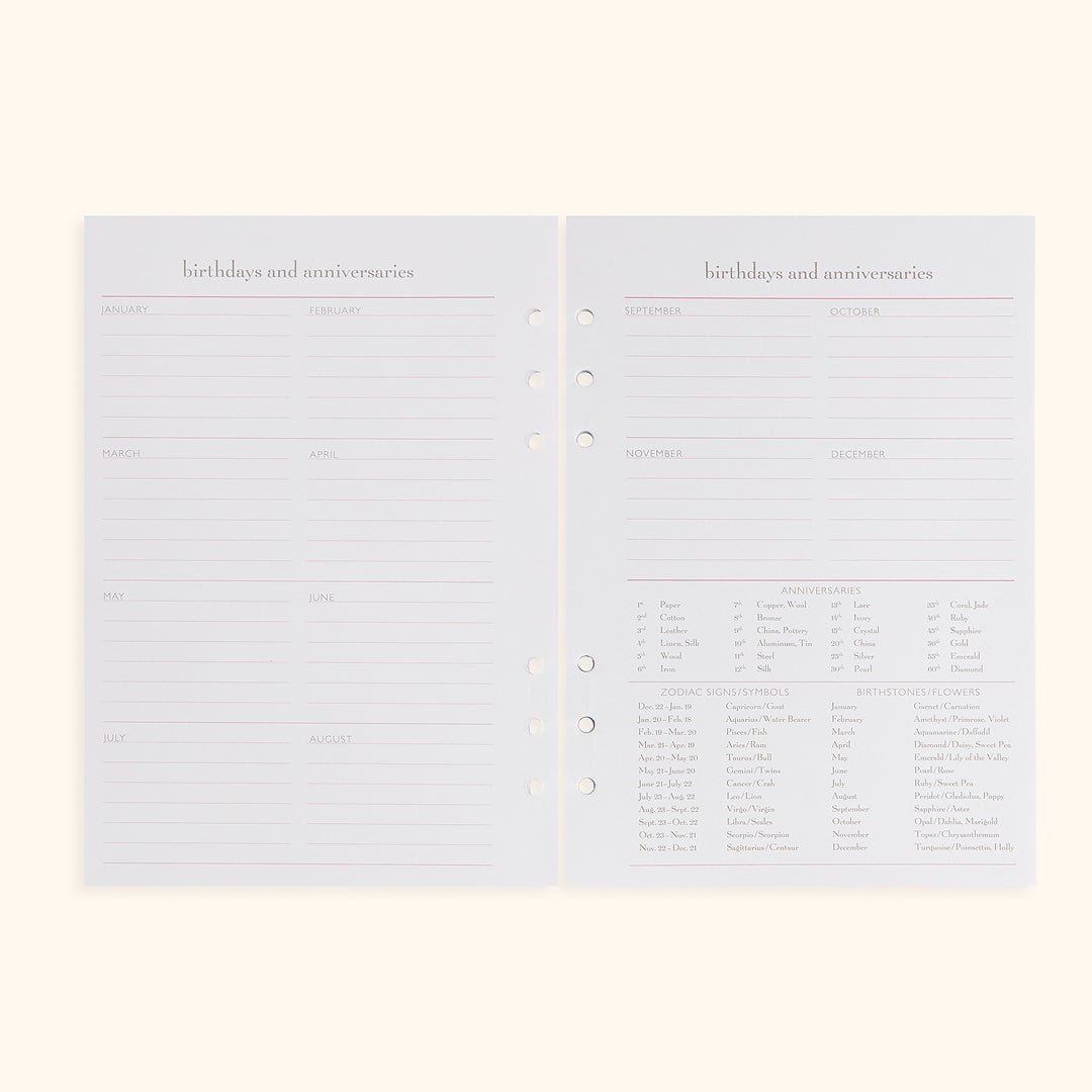 A5 Inserts for Weekly Planner Personal Portfolio 2026 - themonogram manor 
