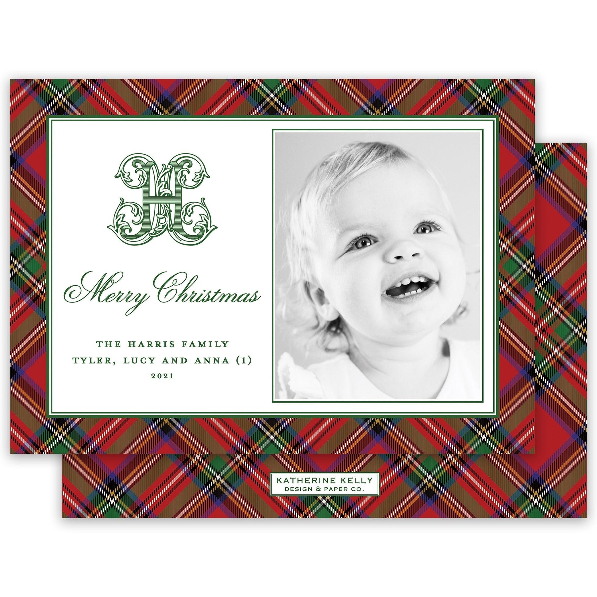 christmas tartan landscape holiday card - themonogram manor 