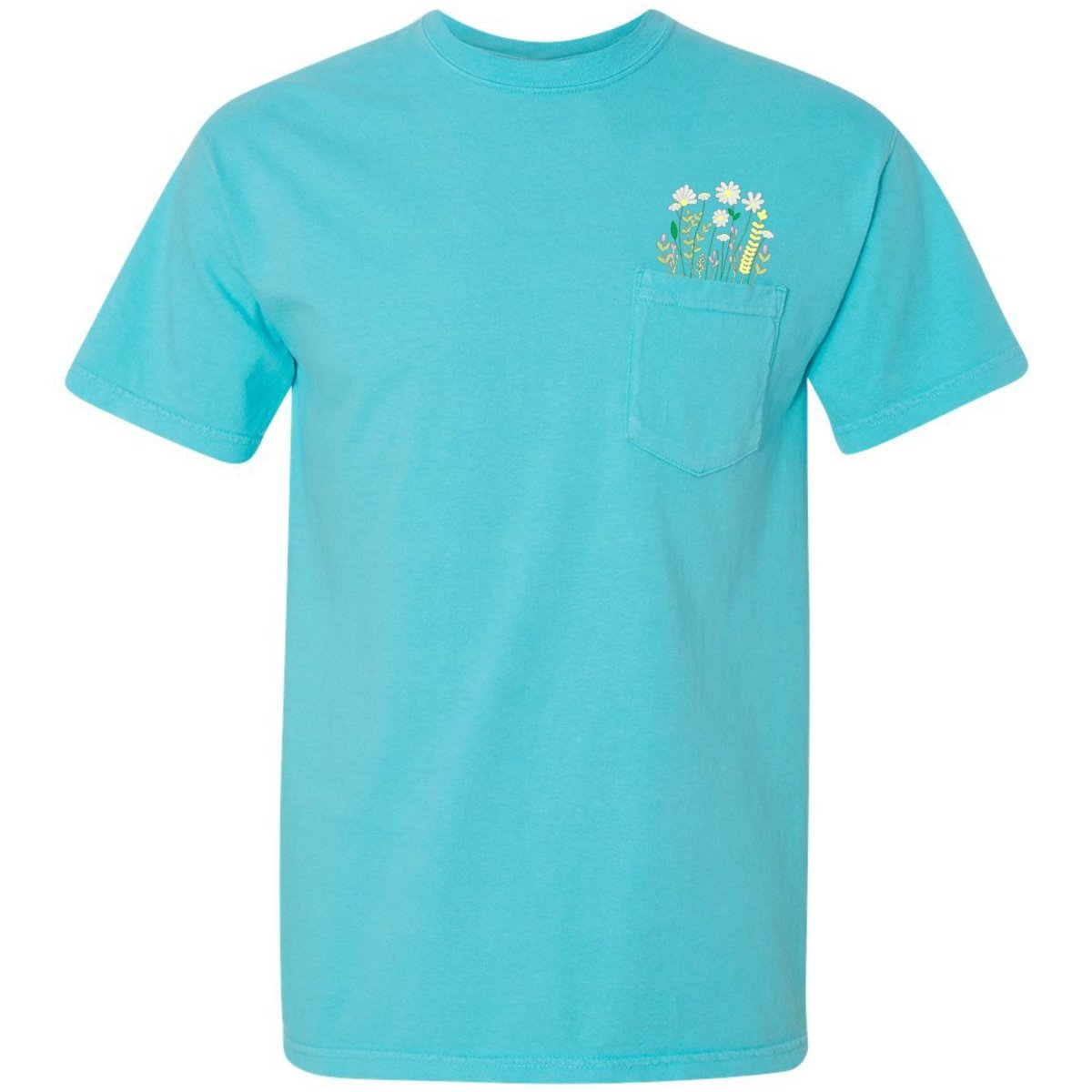 Embroidered 'Floral Pocket' Pocket T-Shirt - themonogram manor 