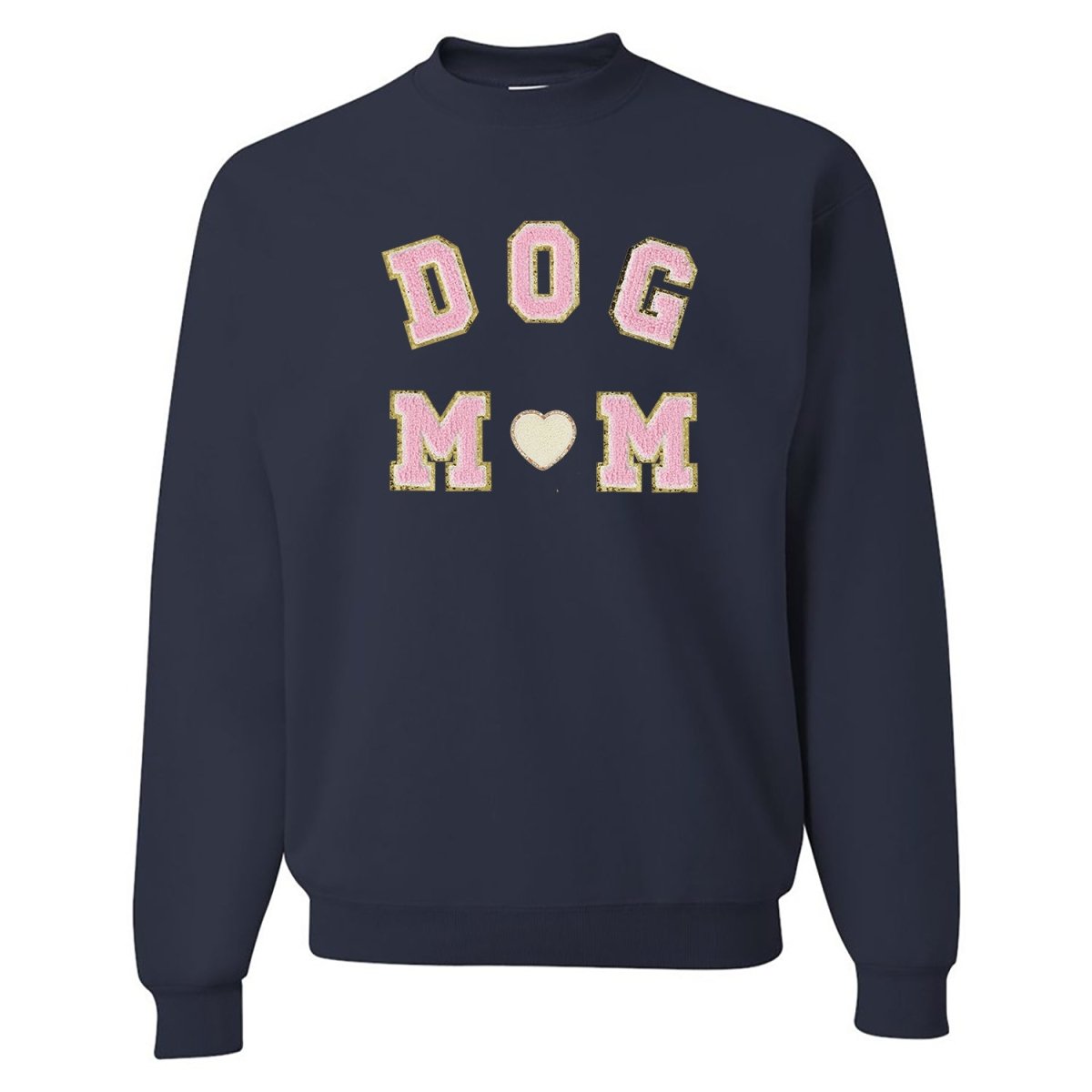 Dog Mom Letter Patch Crewneck Sweatshirt - themonogram manor 