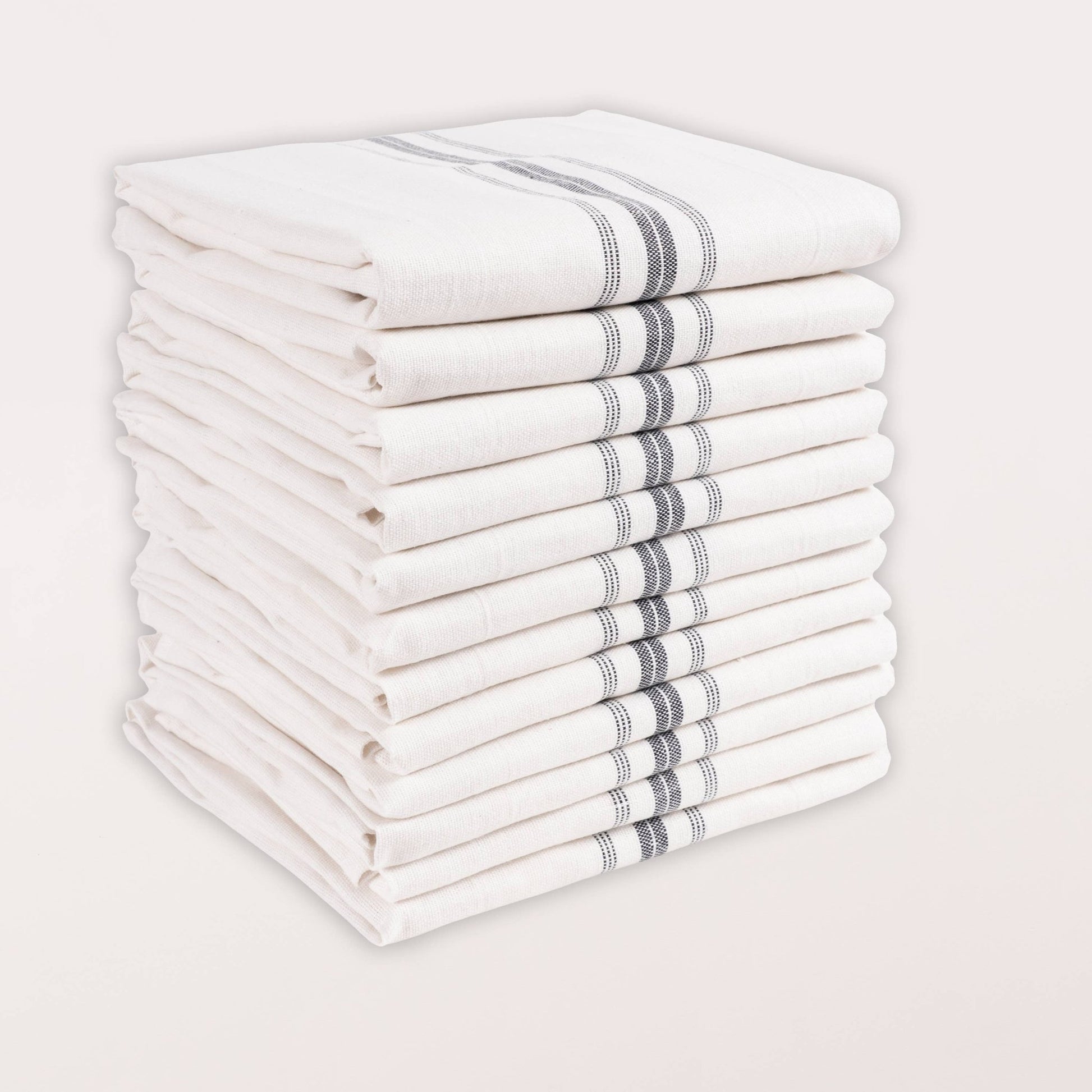 Farmhouse Stripe Kitchen Towels Set Of 12 - themonogram manor 