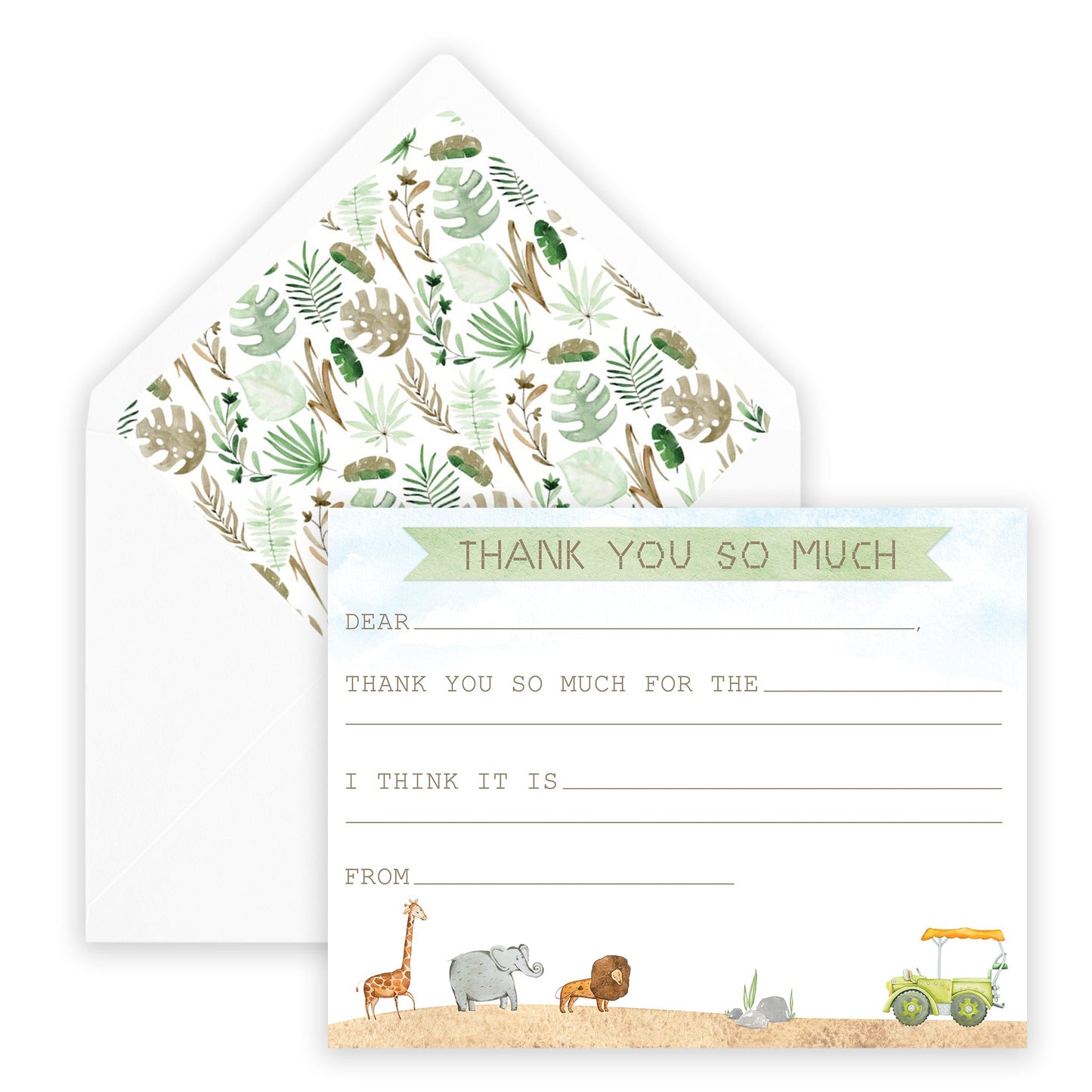 safari fill - in thank you note - themonogram manor 