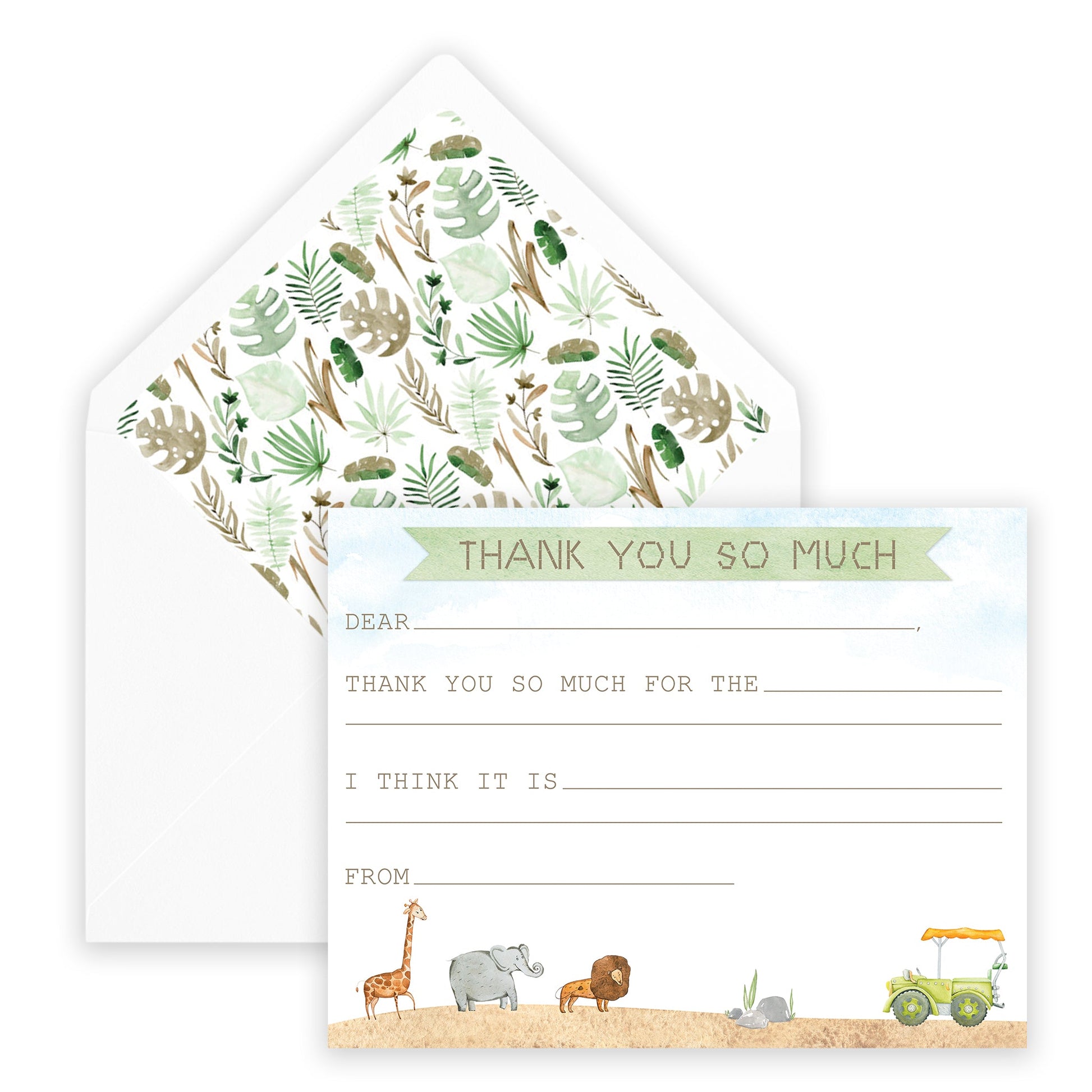 safari fill - in thank you note - themonogram manor 