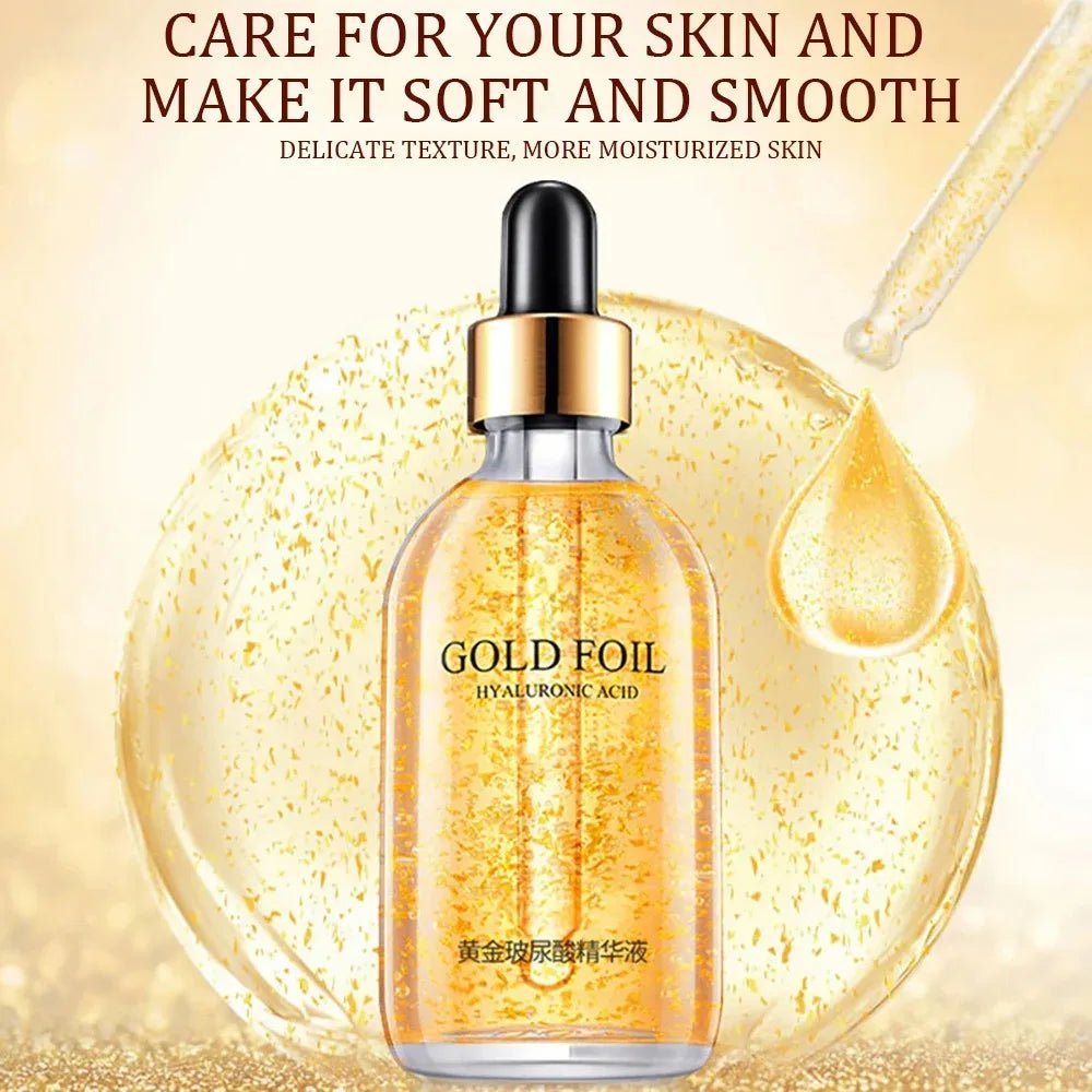 24K Gold Hyaluronic Acid Serum for Face Anti-Wrinkle Anti-Aging Brightening Moisturizing Skincare Facial Serum Essence Face Care - themonogram manor 
