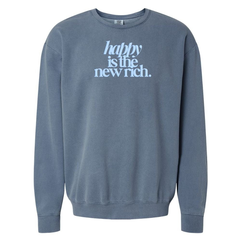 PUFF 'Happy Is The New Rich' Lightweight Sweatshirt - themonogram manor 
