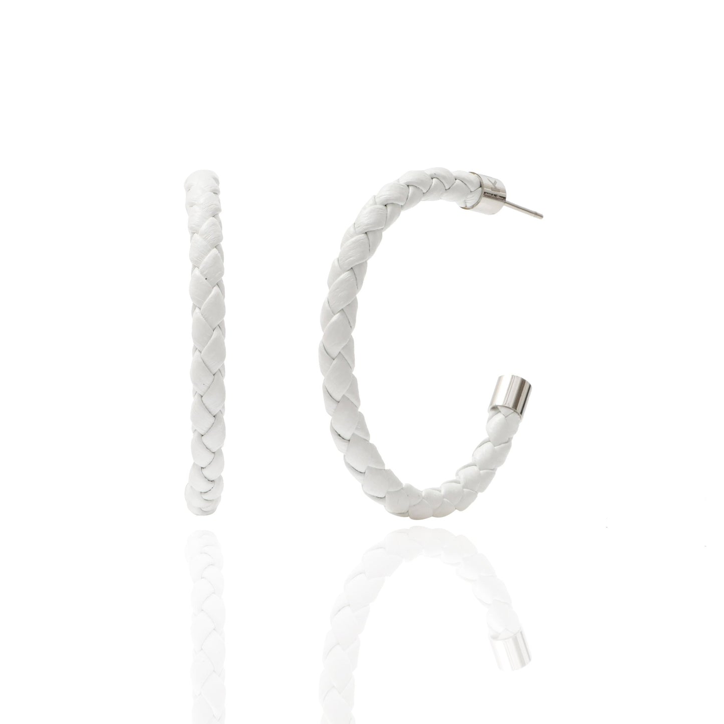 White Braided Hoop Earrings - themonogram manor 