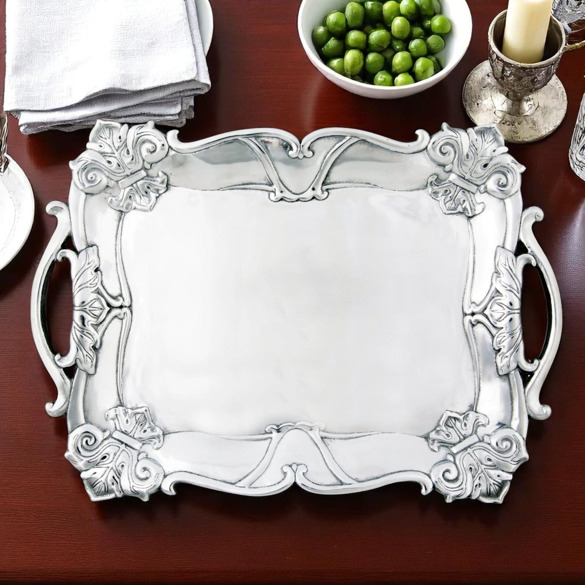 Fleur-De-Lis Rectangle Tray - themonogram manor 