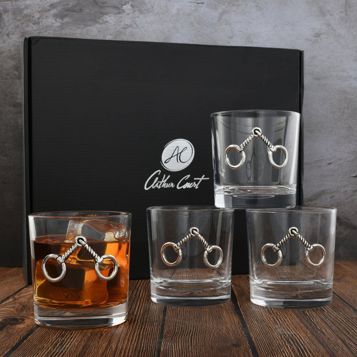 Equestrian Bit Bar Glasses Set of 4 - themonogram manor 