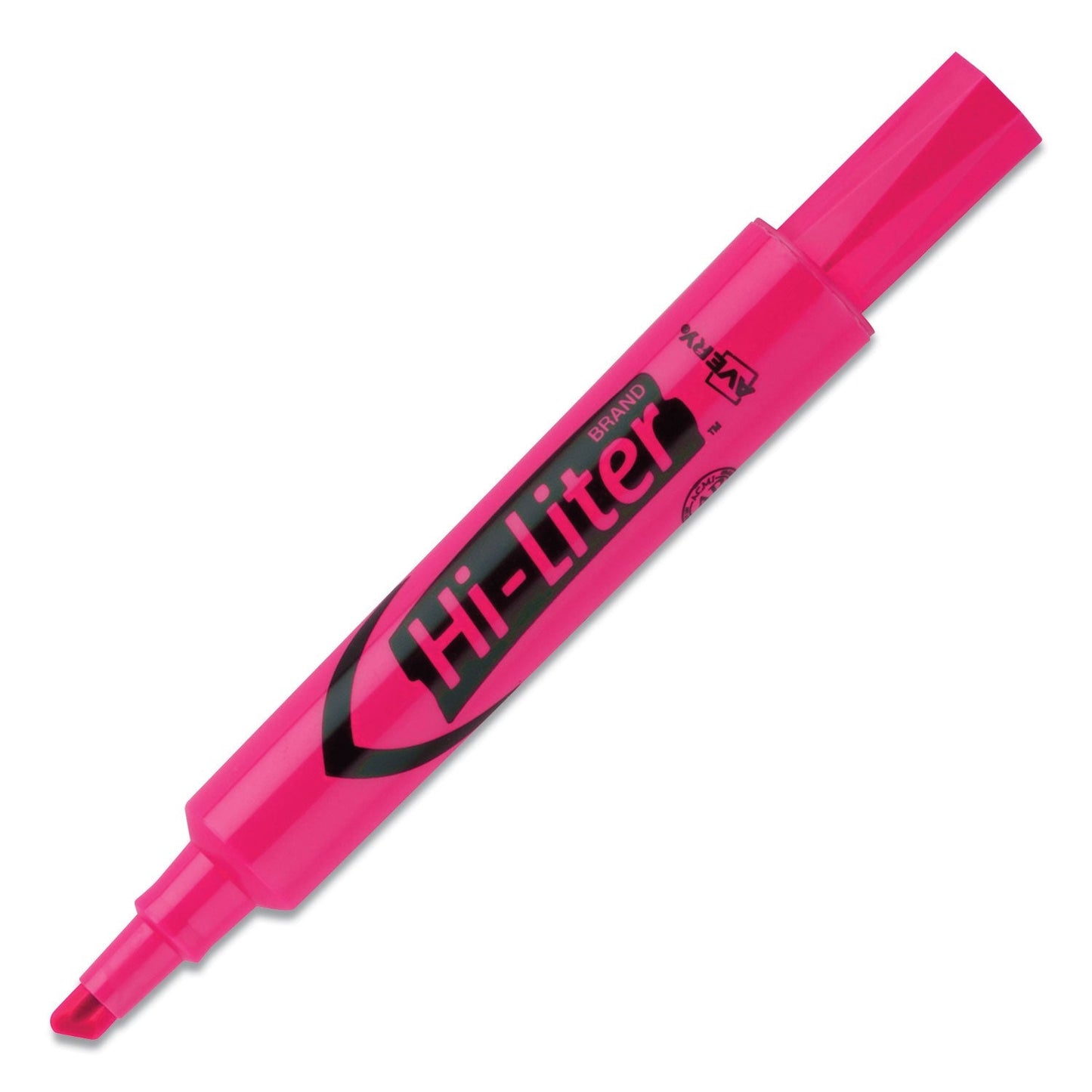 Avery HI - LITER Desk - Style Highlighters, Fluorescent Pink Ink, Chisel Tip, Pink/Black Barrel, Dozen - themonogram manor 
