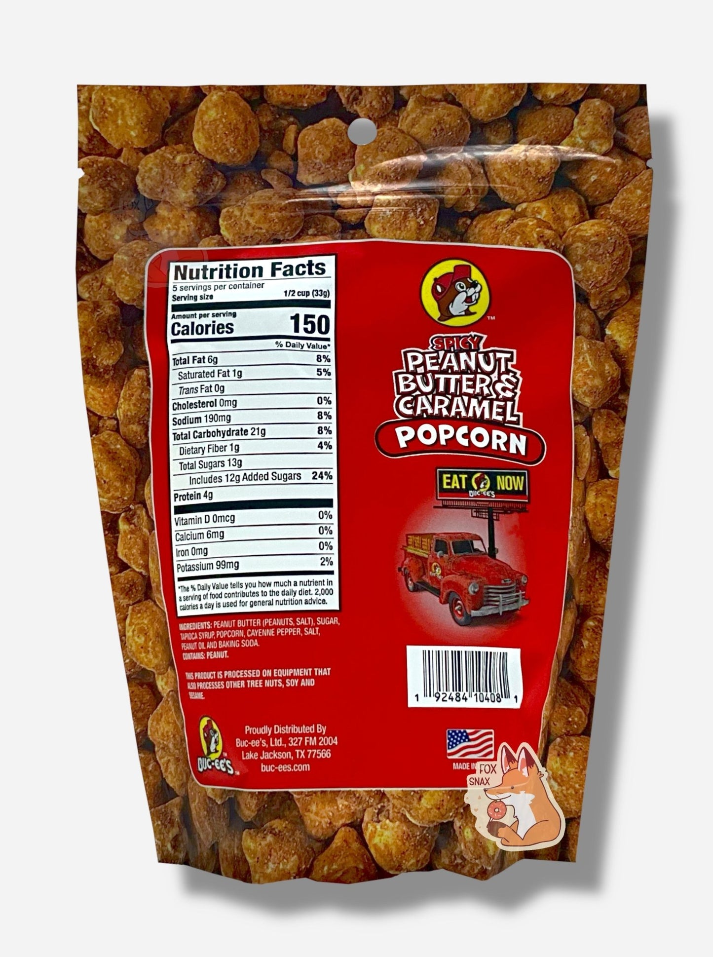 Buc - ee's Spicy Peanut Butter & Caramel Popcorn - themonogram manor 