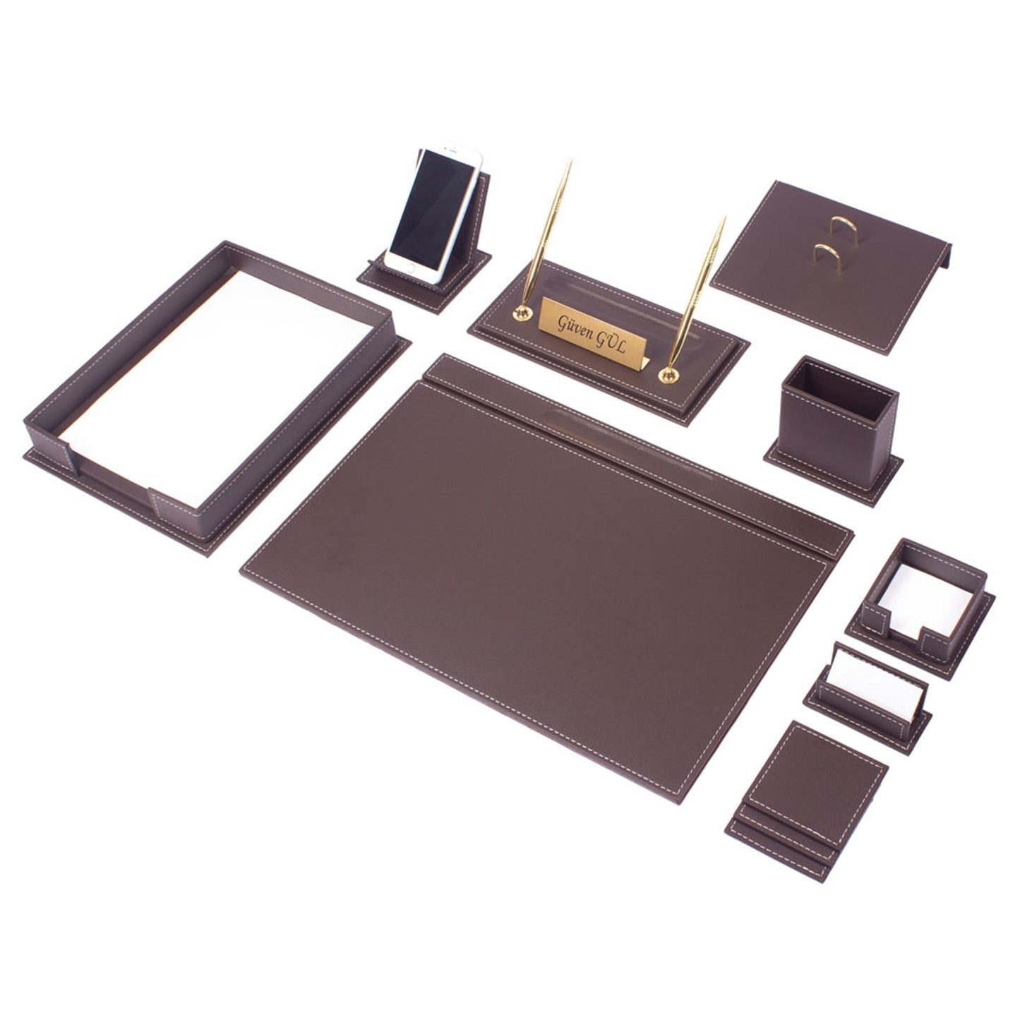 MOOG Luxury Desk Set - Single Document Tray - Black - 13 PCS - themonogram manor 