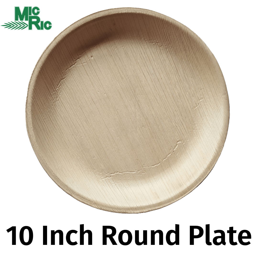 Palm Leaf 10" Round Plate (250 Buy By Box $0.39 each) - themonogram manor 