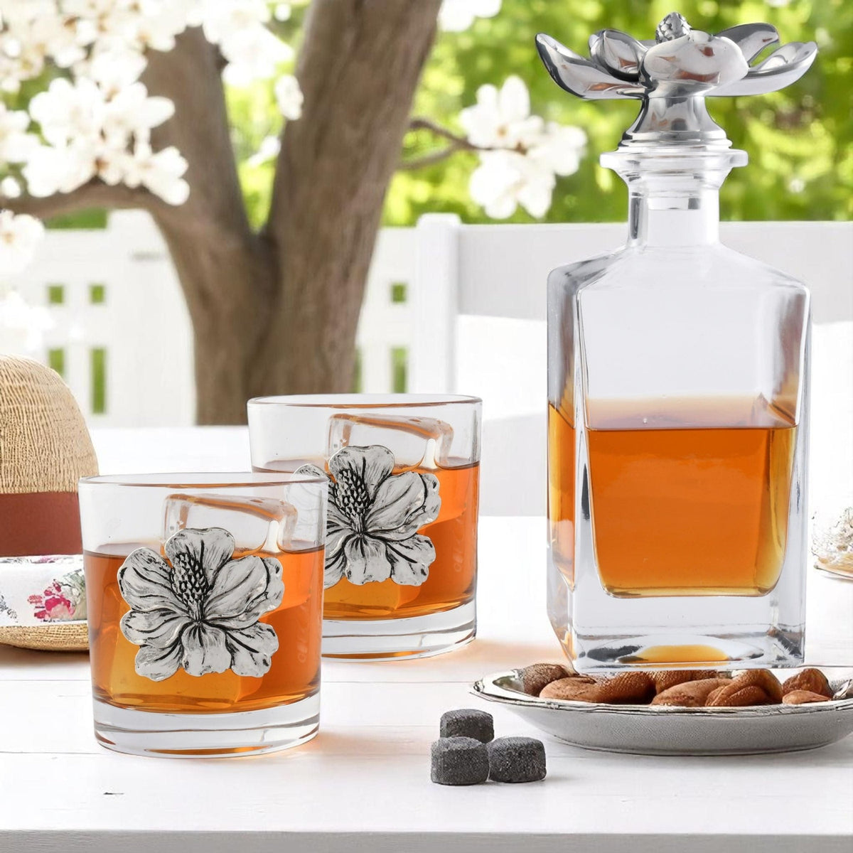 Magnolia Decanter Set with Glasses - themonogram manor 