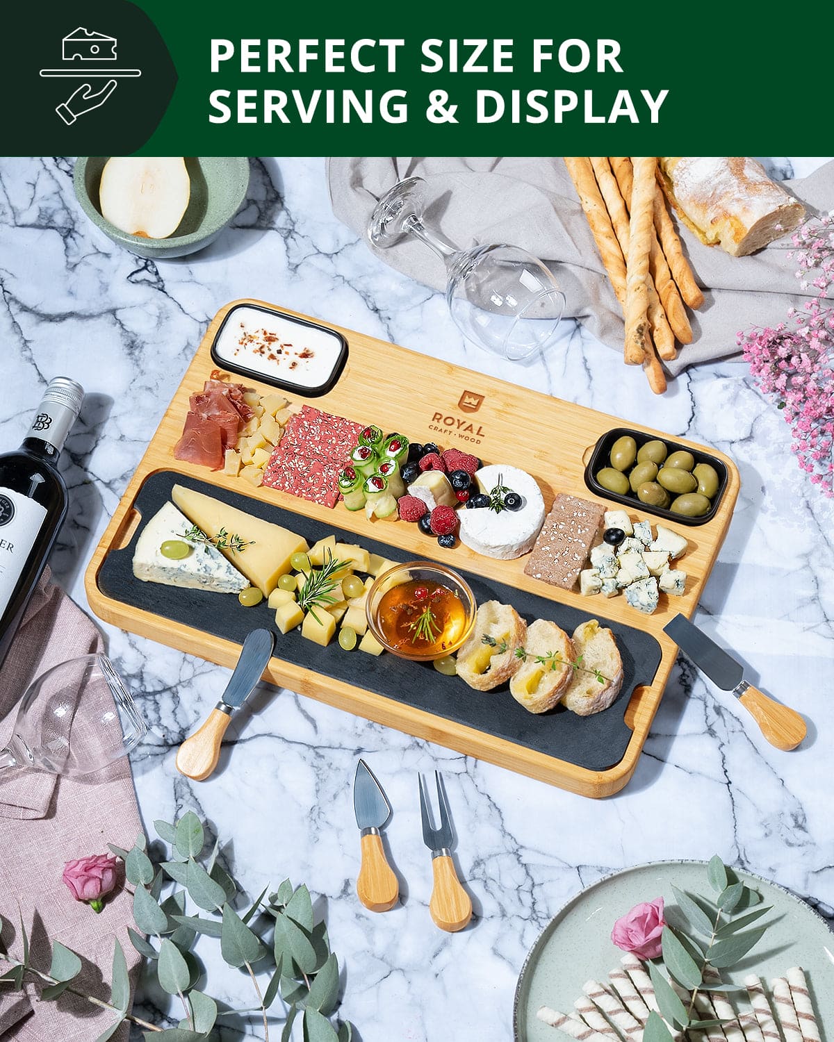 Cheese Board with Slate Plate - themonogram manor 