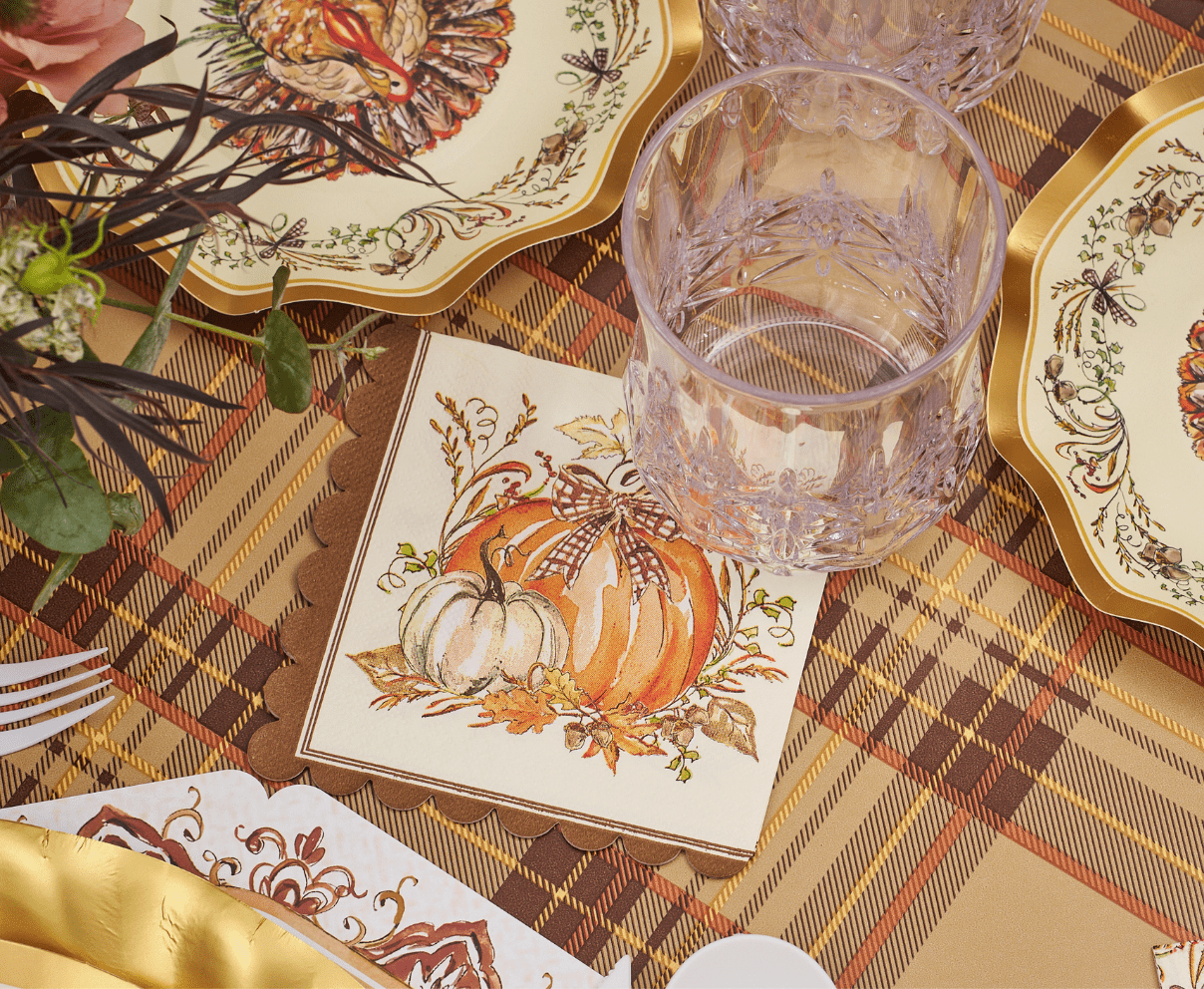 Turkey & Gourds Cocktail Napkins/26pk - themonogram manor 